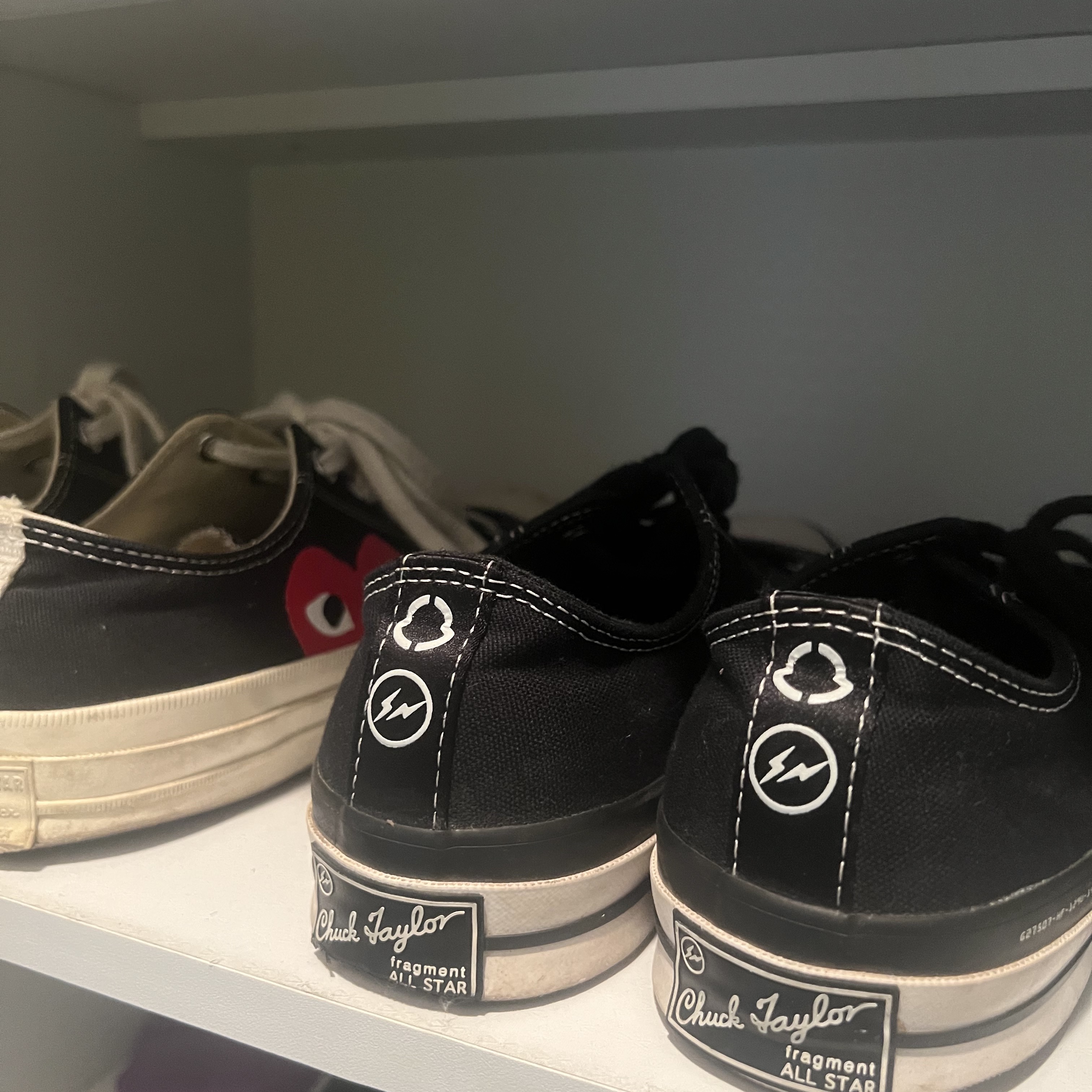 Converse x Play Comme des Garcons Chuck 70 Ox Black, Converse x Moncler x Fragment Chuck 70 Ox Black 착용 스타일