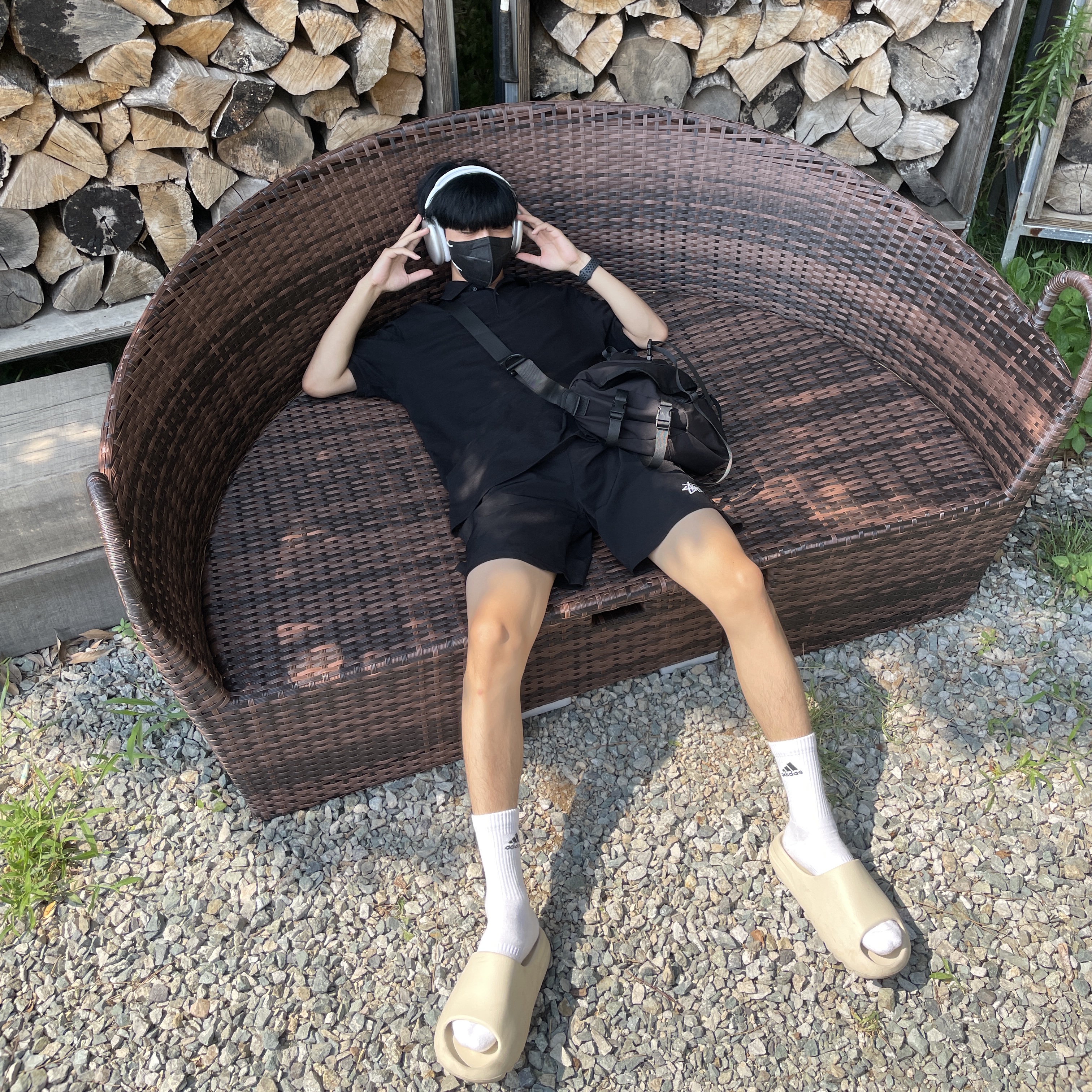 Apple AirPods Max Lightning Silver (Korean Ver.), Stussy Stock Water Shorts Black 착용 스타일