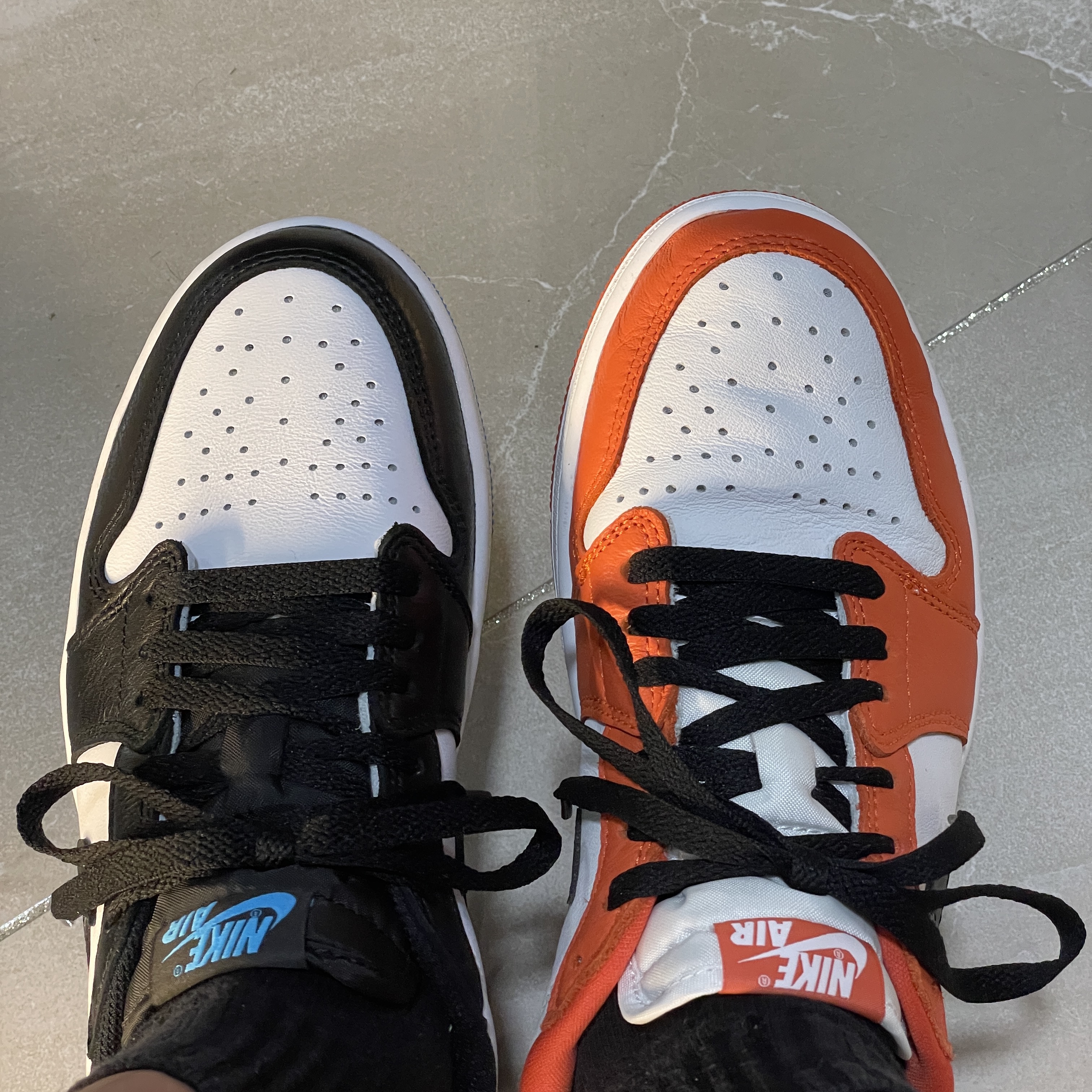 Nike Dunk Low Retro Black, Jordan 1 Low OG Starfish 착용 스타일 - 4