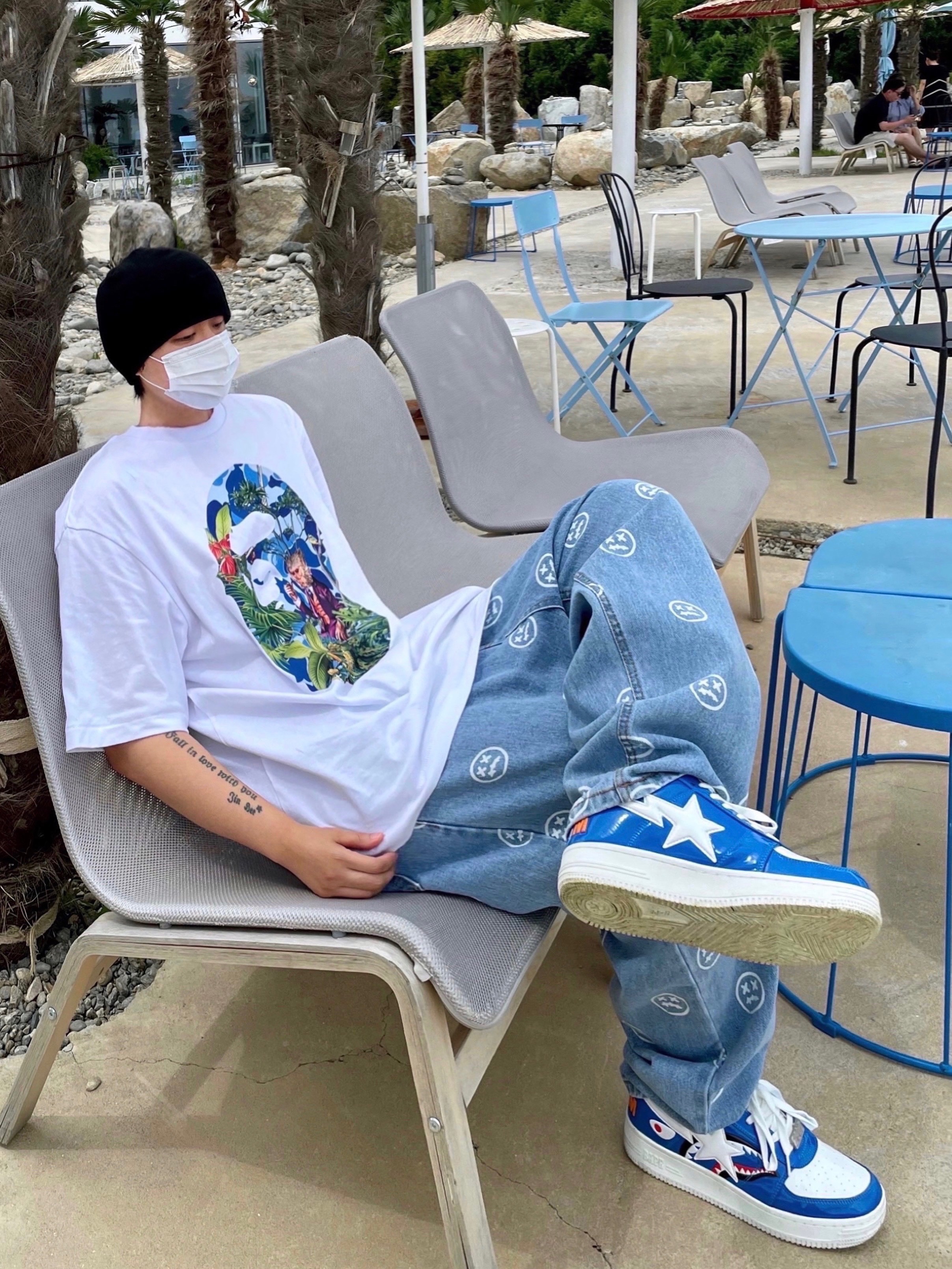 Stussy Debossed Stock Logo Beanie Black, BAPE Bape Sta Low Color Block Shark Blue 착용 스타일