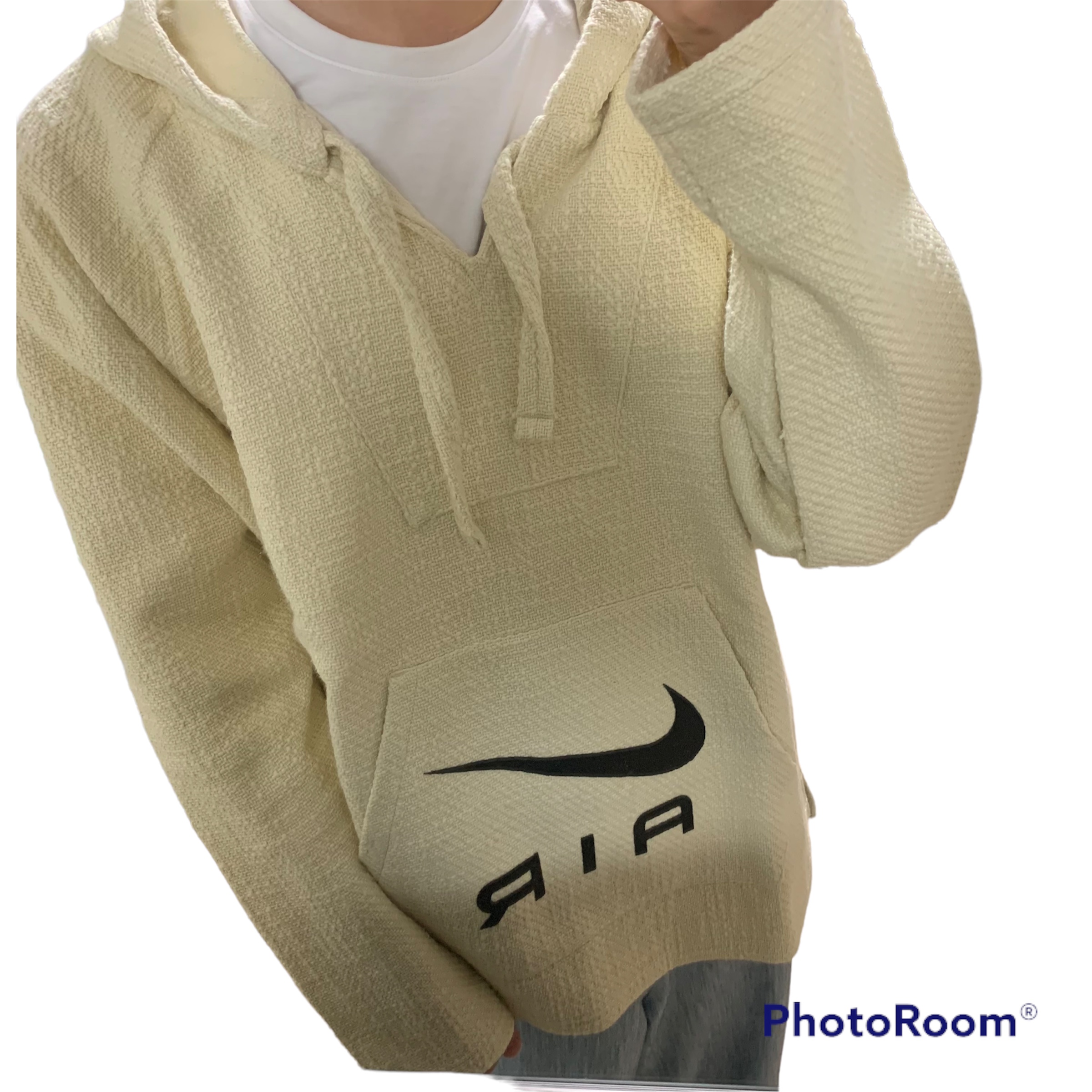 Nike x Stussy Air Force 1 '07 Mid SP Fossil, Nike x Stussy NRG Fleece Hemp Pullover Natural 착용 스타일 - 2