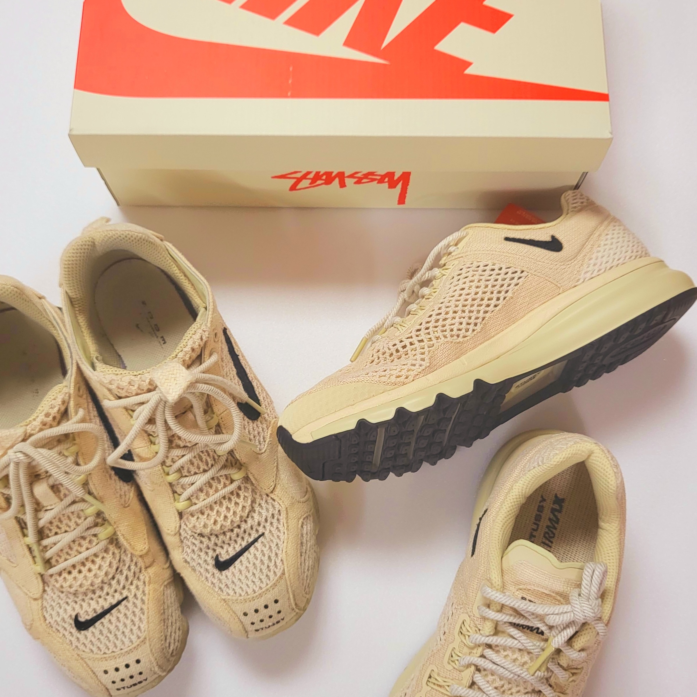 Nike x Stussy Air Max 2013 Fossil, Nike x Stussy Air Zoom Spiridon Cage 2 Fossil 착용 스타일 - 2