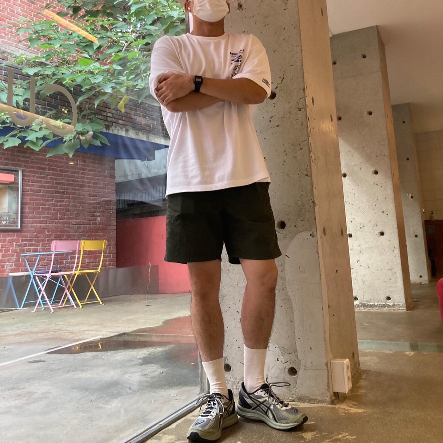 Asics Jog 100 S Sheet Rock - 2E Wide 착용 스타일