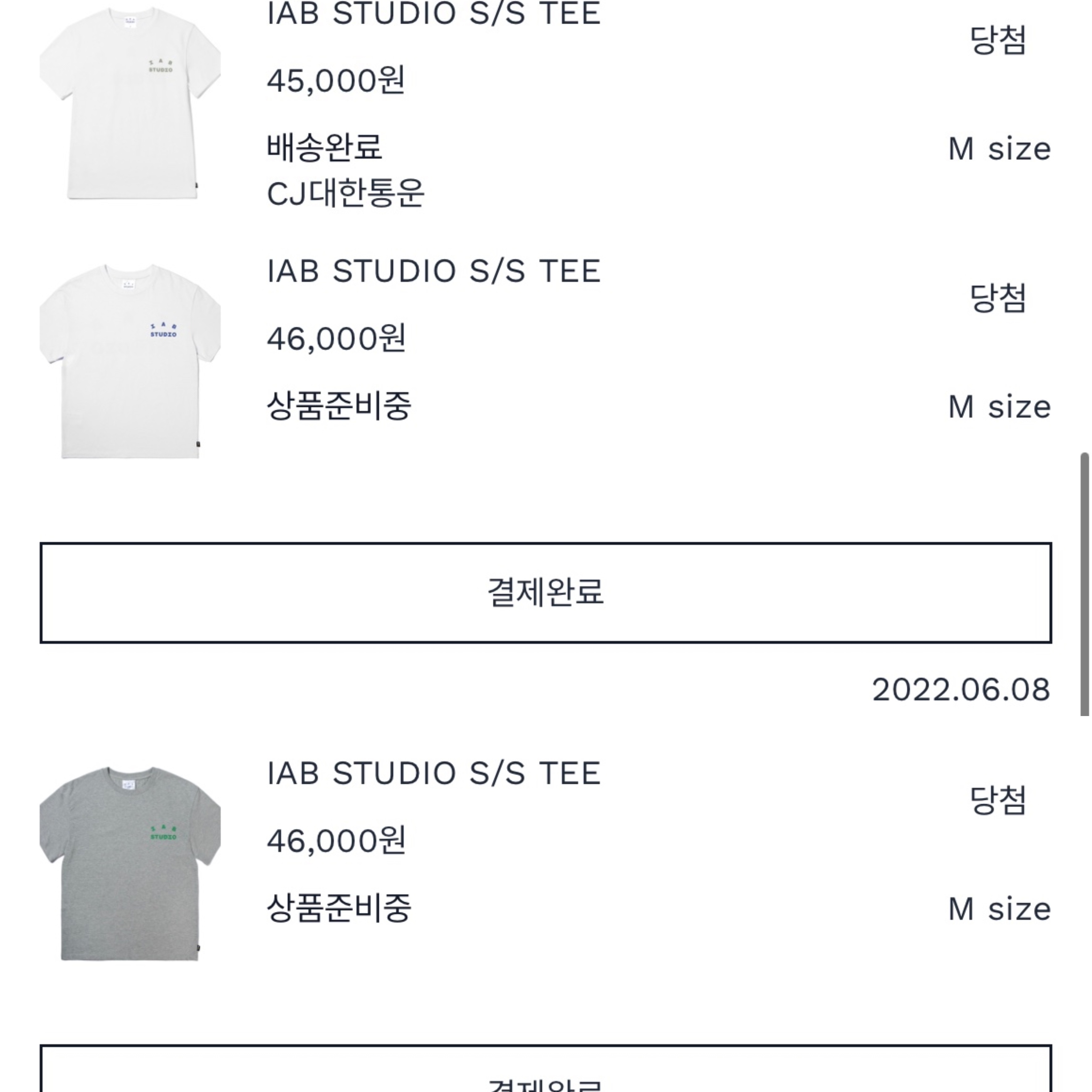 IAB Studio T-Shirt White Light Green, IAB Studio T-Shirt White Navy - 22FW 착용 스타일