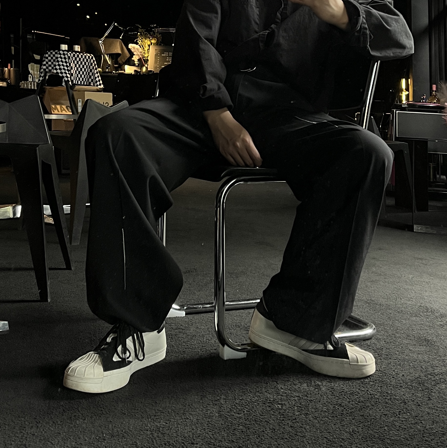Y-3 Yohji Star White, Zara x Ader Error Wide Pants Black 착용 스타일