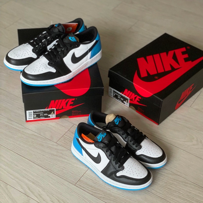 Jordan 1 Retro Low OG Black and Dark Powder Blue, (W) Jordan 1 Retro Low OG Black and Dark Powder Blue 착용 스타일