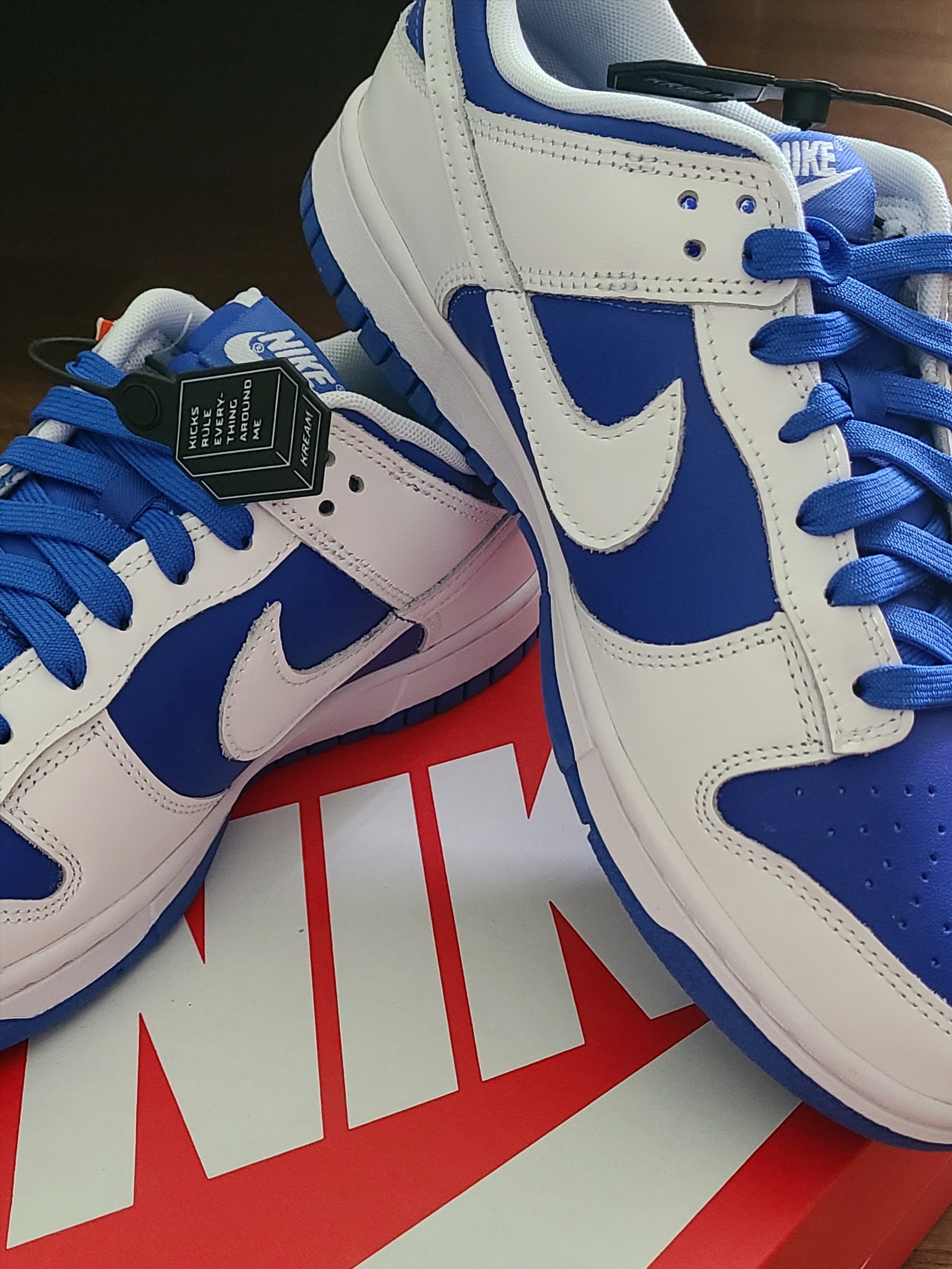 Nike Dunk Low Retro Racer Blue and White 착용 스타일 - 1