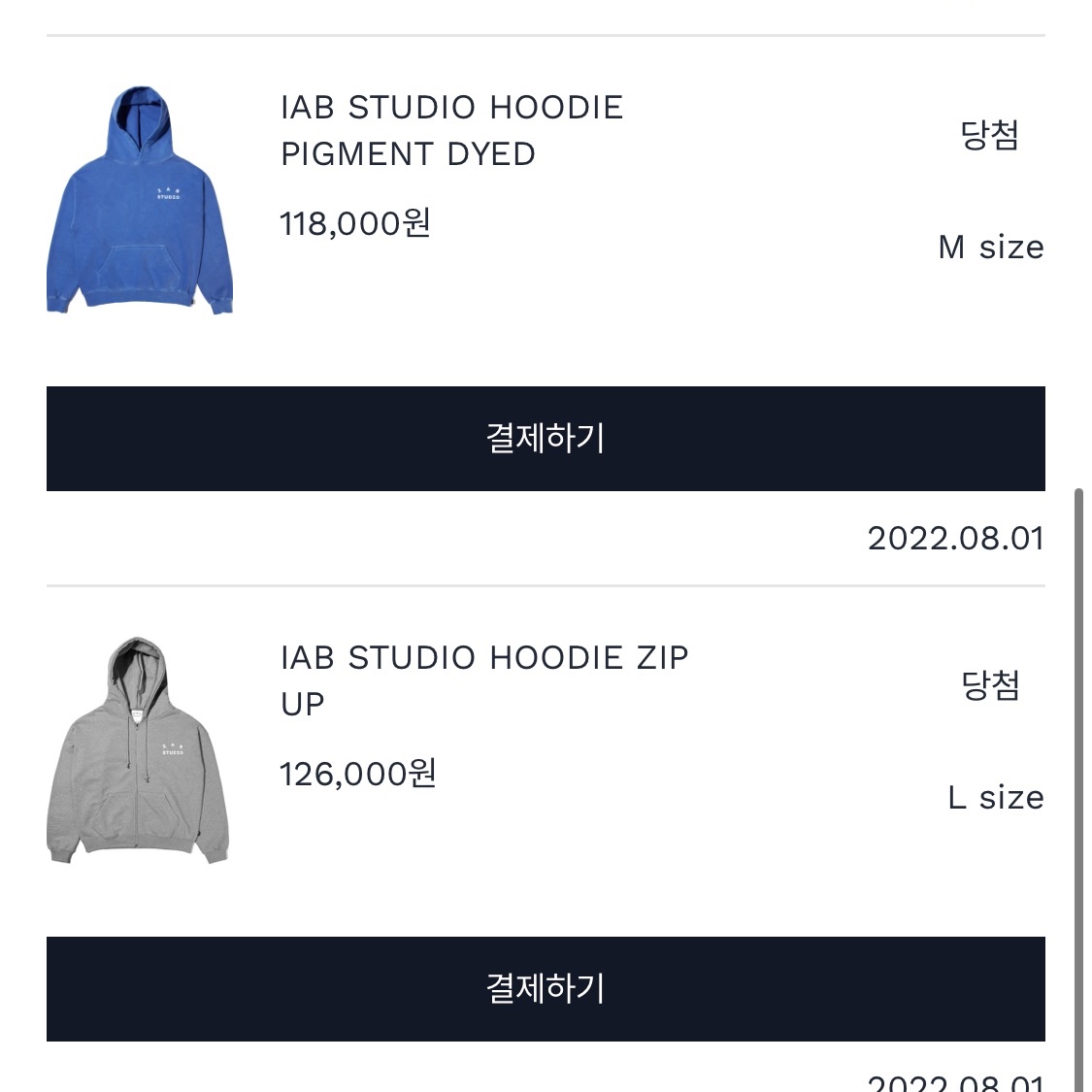 IAB Studio Zip-Up Hoodie Gray - 22FW, IAB Studio Pigment Hoodie Royal Blue - 22FW 착용 스타일