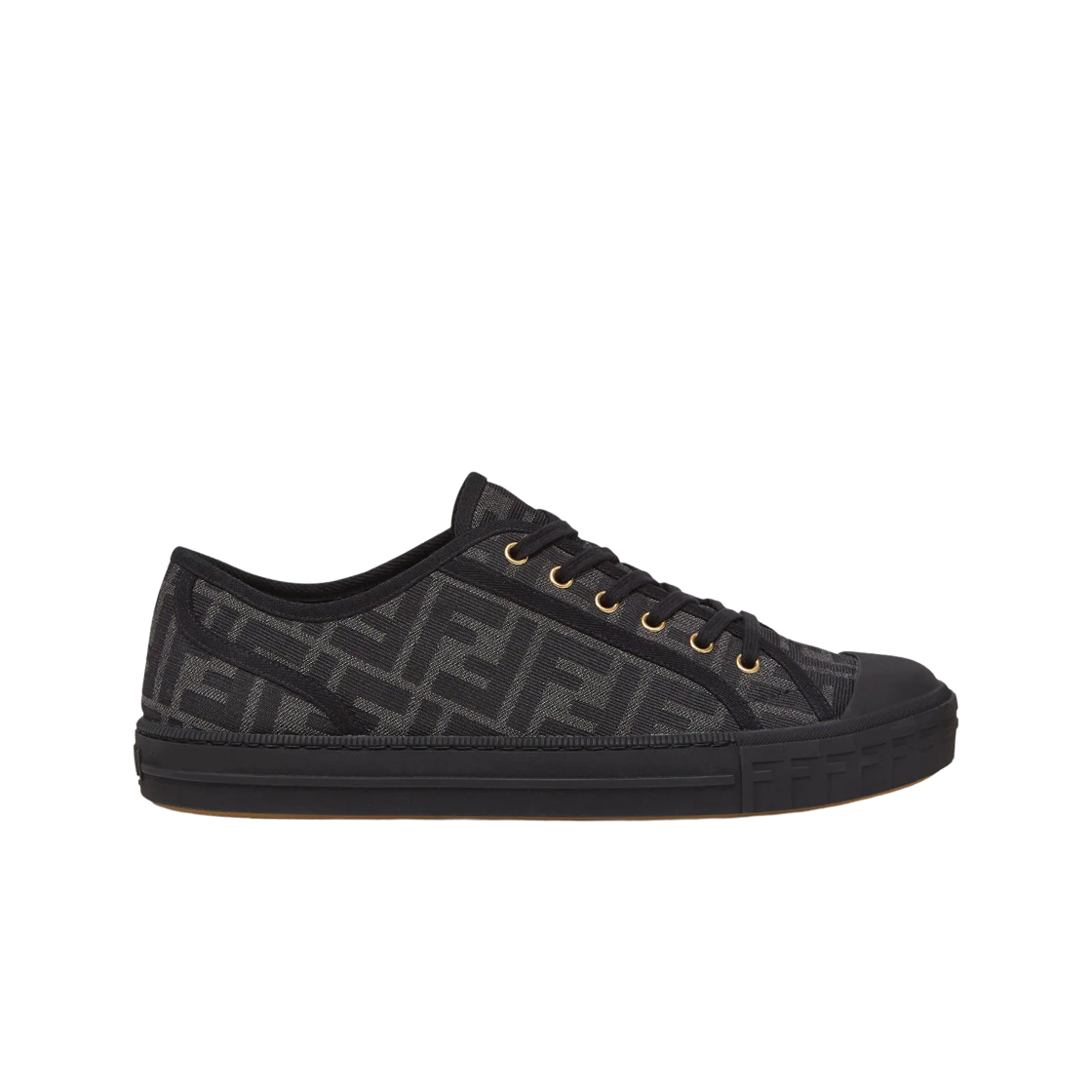 펜디 도미노 패브릭 로우탑 스니커즈 블랙(Fendi Domino Fabric Low-Top Sneakers Black) - 1