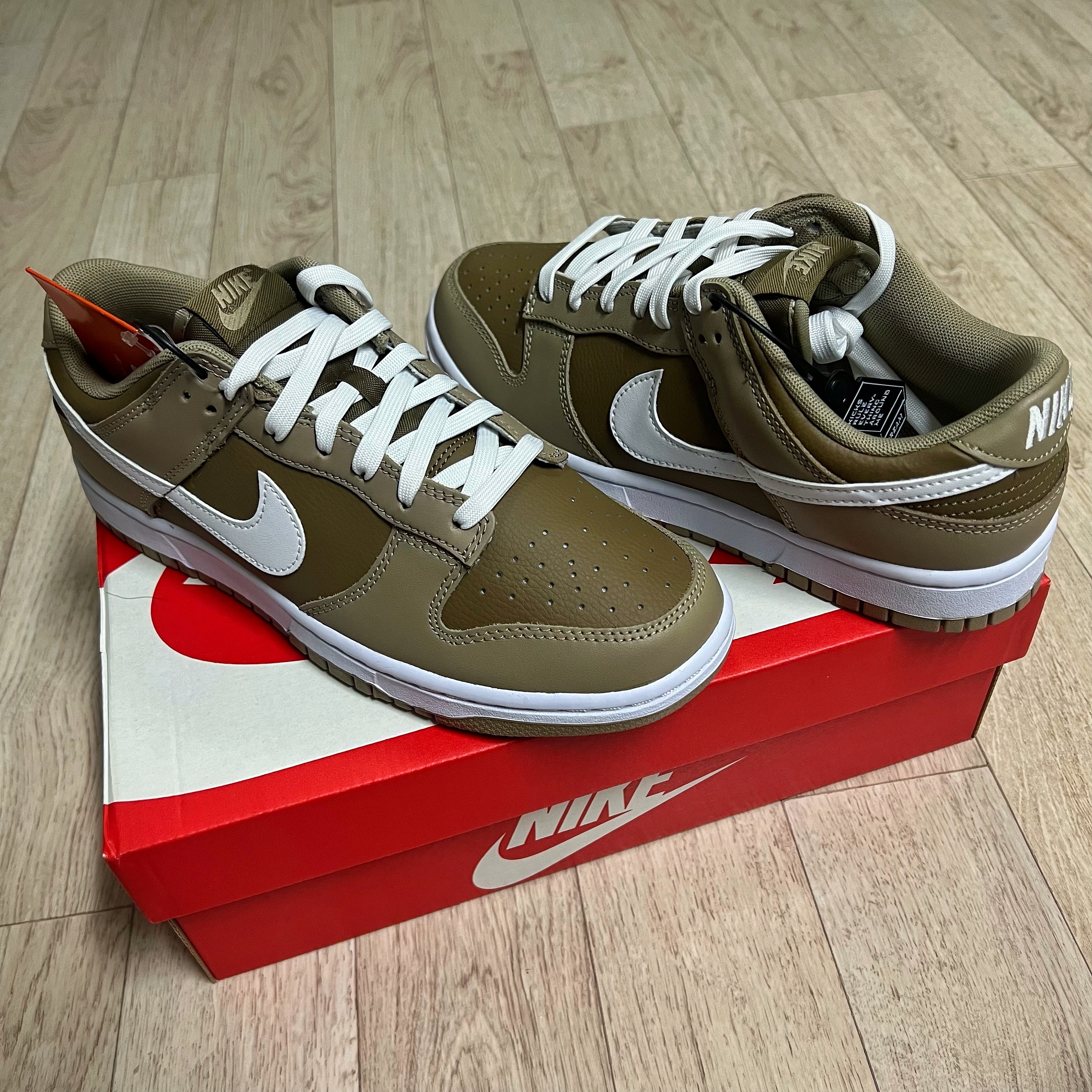 Nike Dunk Low Retro Khaki Hazel Rush 착용 스타일