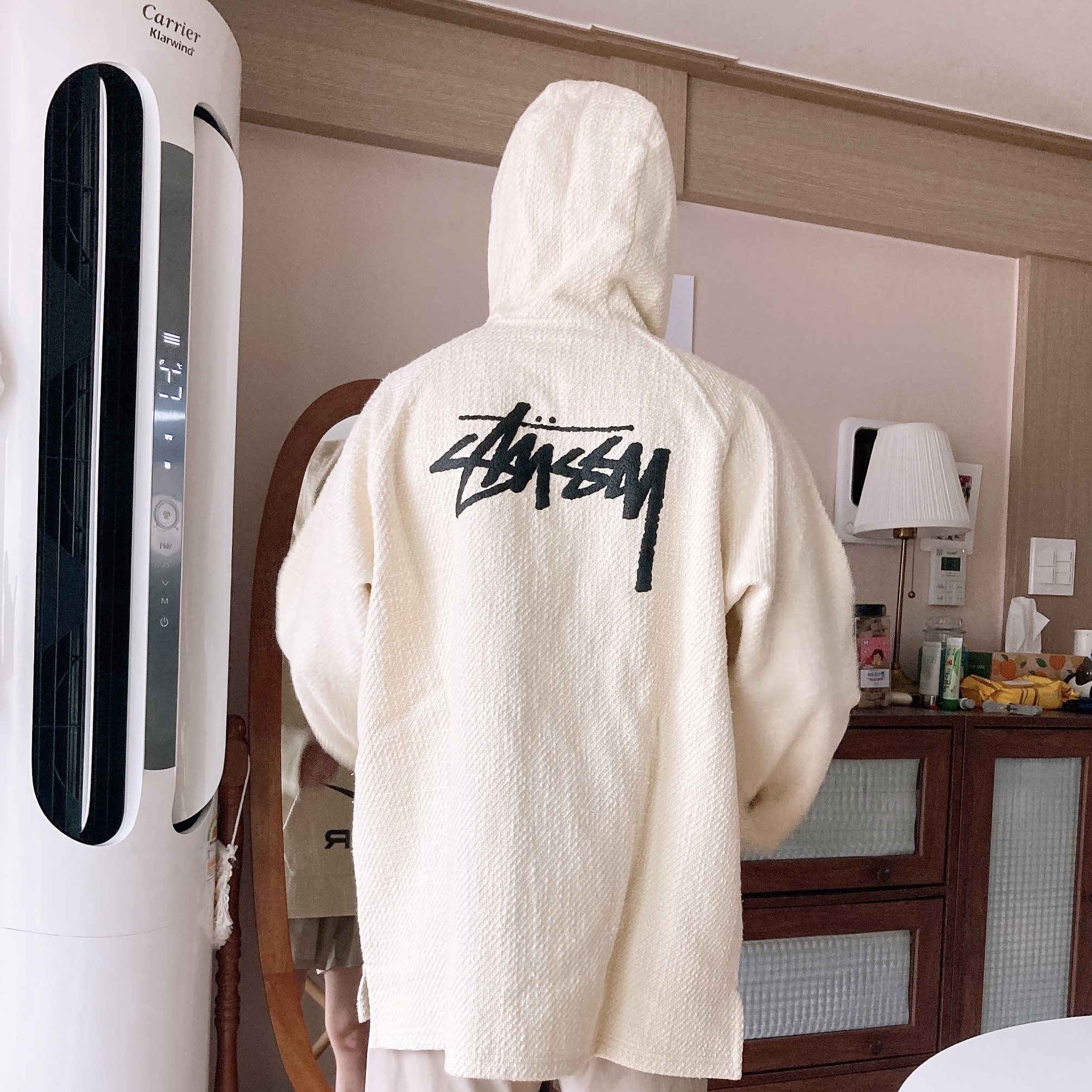 Nike x Stussy NRG Fleece Hemp Pullover Natural 착용 스타일 - 3