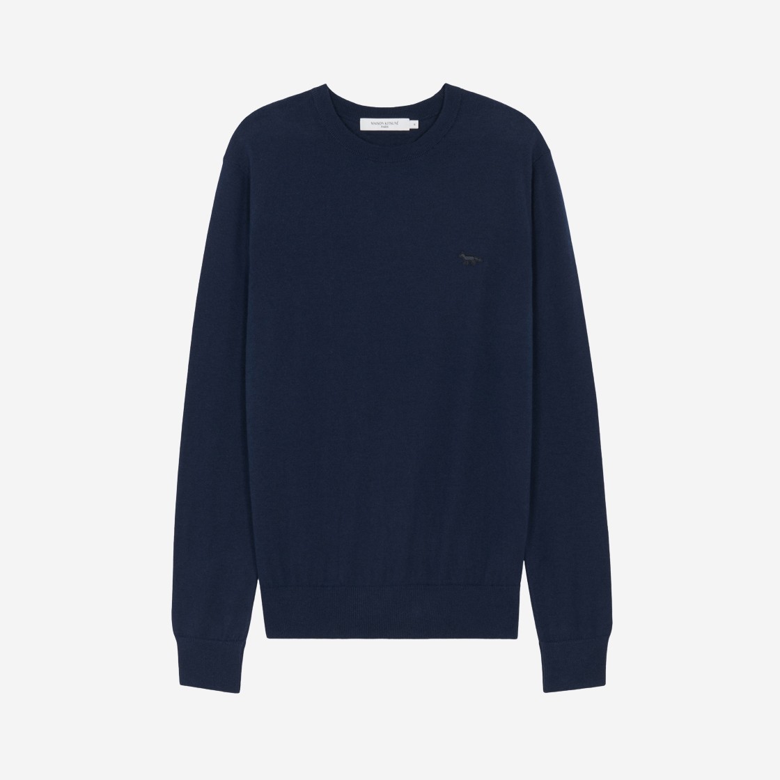 Maison Kitsune Tonal Fox Patch Regular R-Neck Pullover Knit Navy 상세 이미지 1