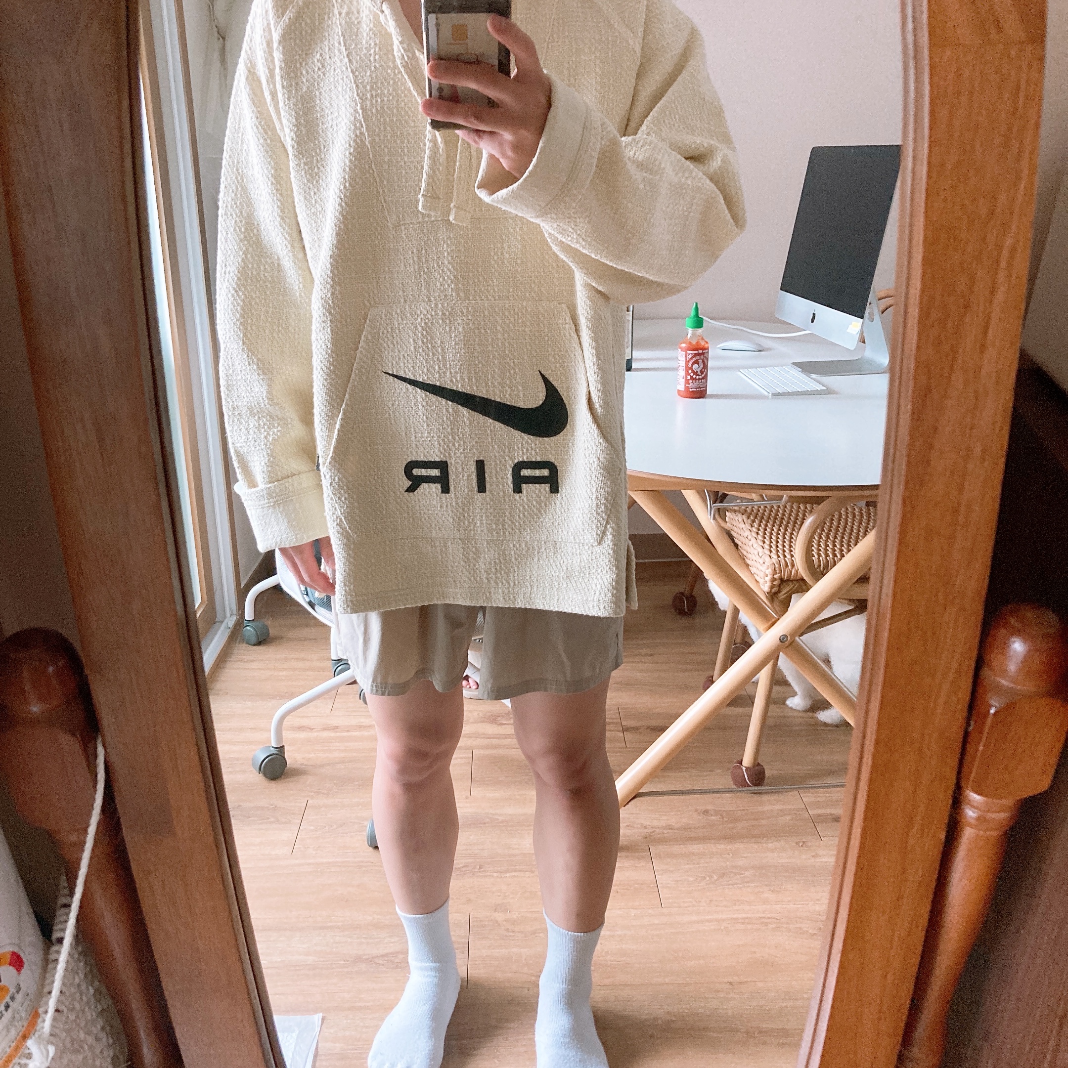 Nike x Stussy NRG Fleece Hemp Pullover Natural 착용 스타일 - 1