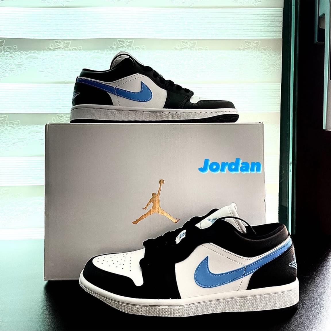(W) Jordan 1 Low Black University Blue 착용 스타일