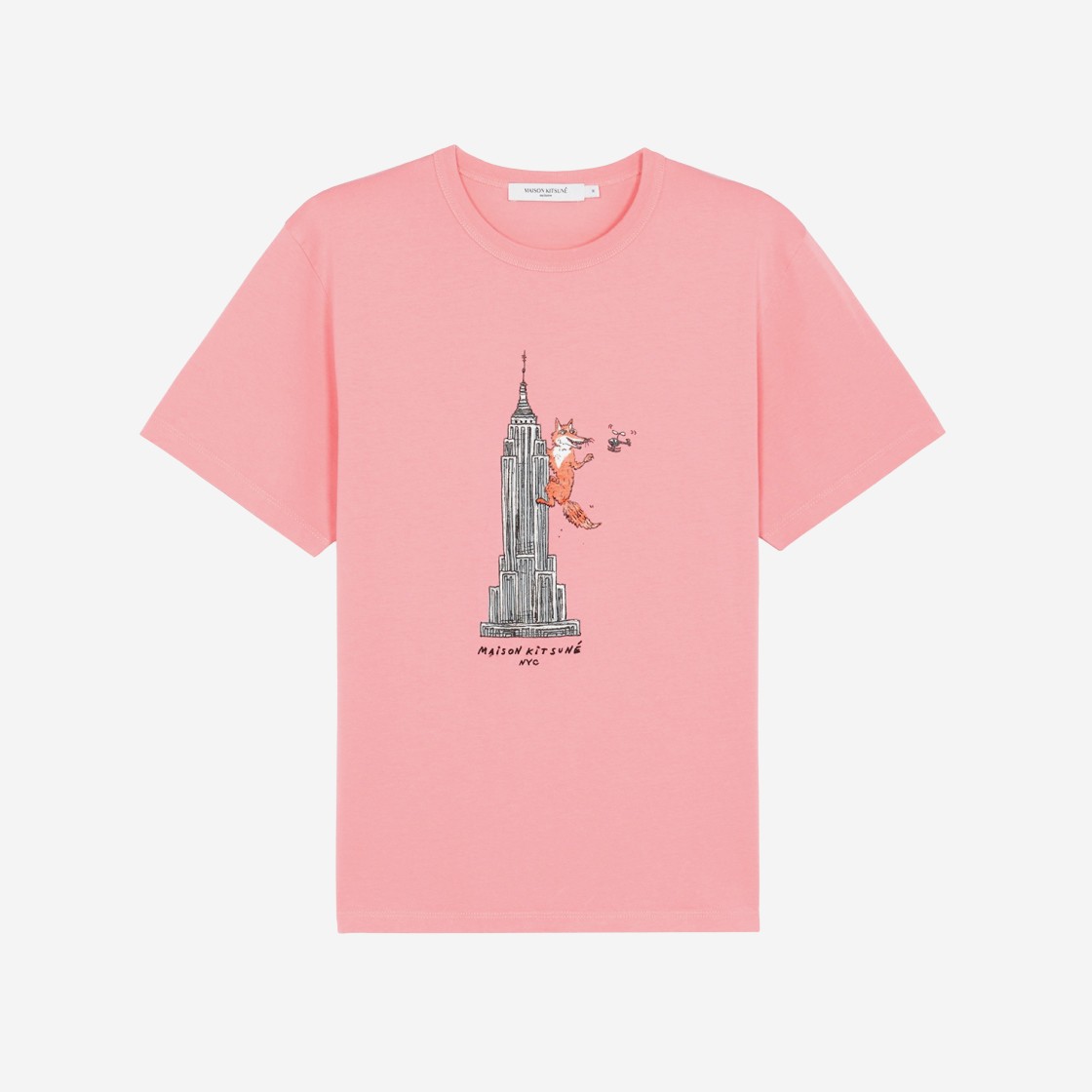 Maison Kitsune Oly Empire Fox Classic T-Shirt Bubble Gum Pink 상세 이미지 1