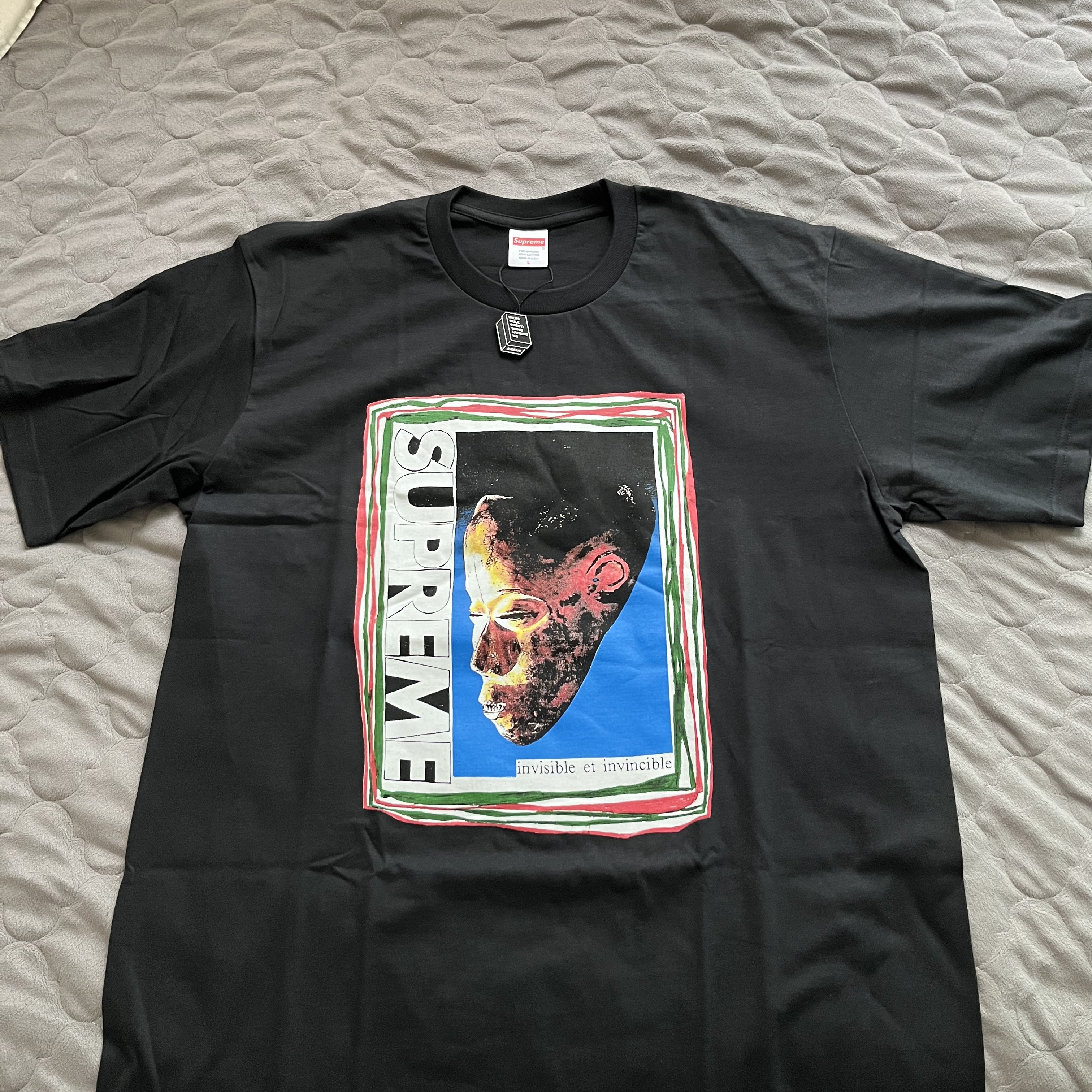 Supreme Mask T-Shirt Black - 22SS, Jordan Flight Artist Series By Jacob Rochester Fleece Pullover Hoodie Sail - Asia 착용 스타일 - 1