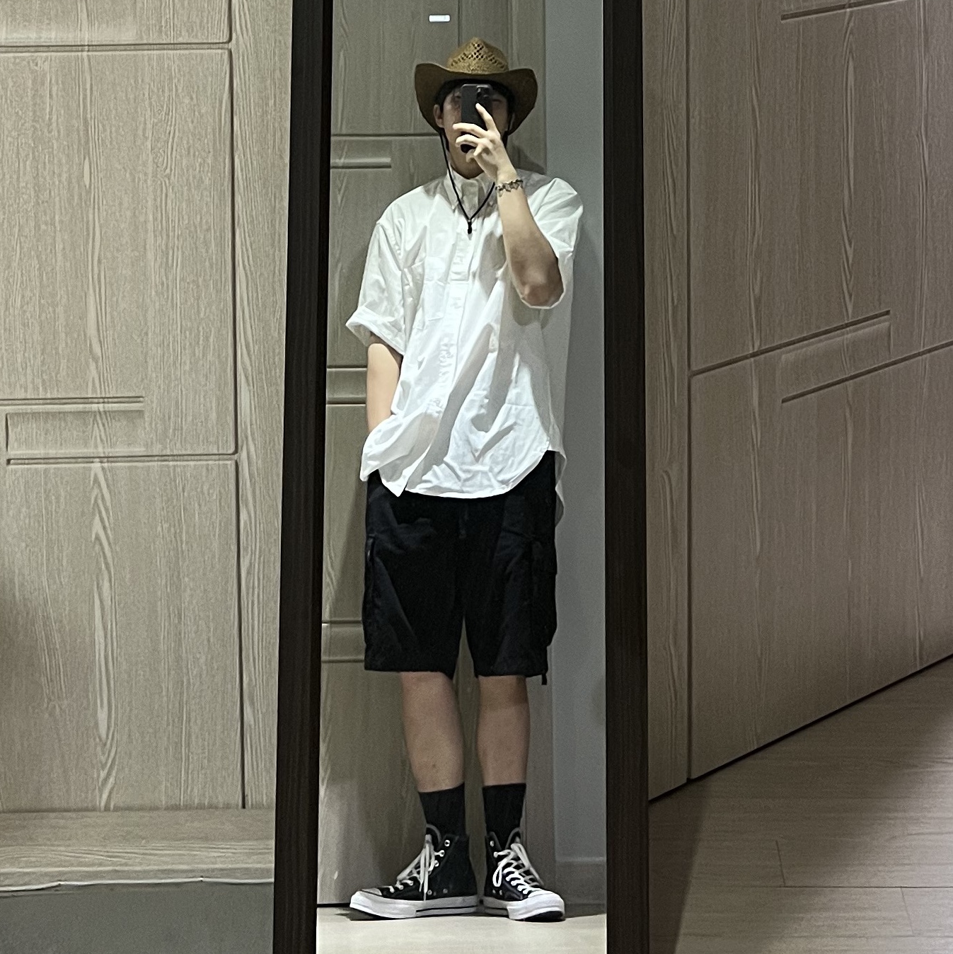 Converse x Stussy Chuck 70 High Black 착용 스타일