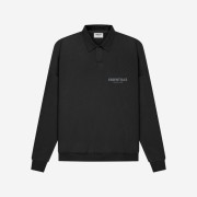 Essentials Long Sleeve French Terry Polo Black - 21SS