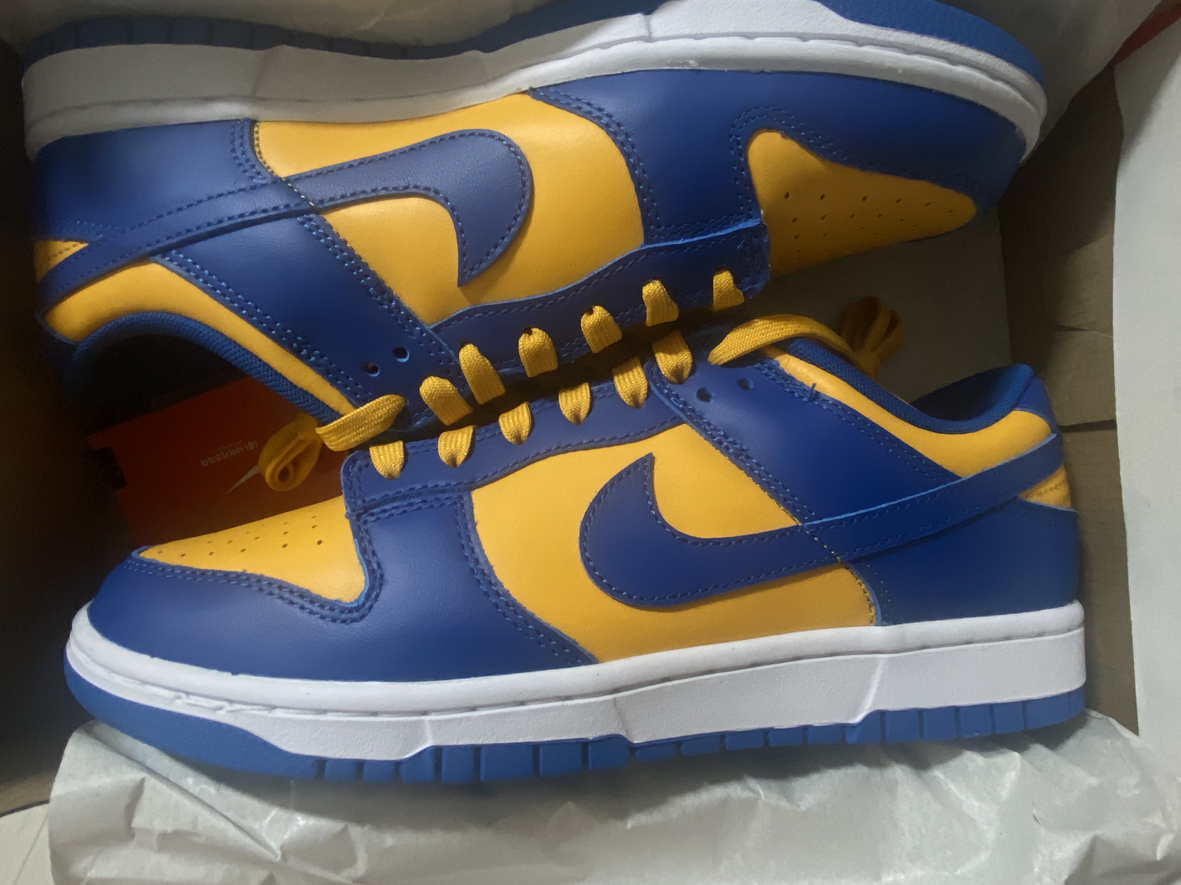 Nike Dunk Low Retro Blue Jay and University Gold 착용 스타일