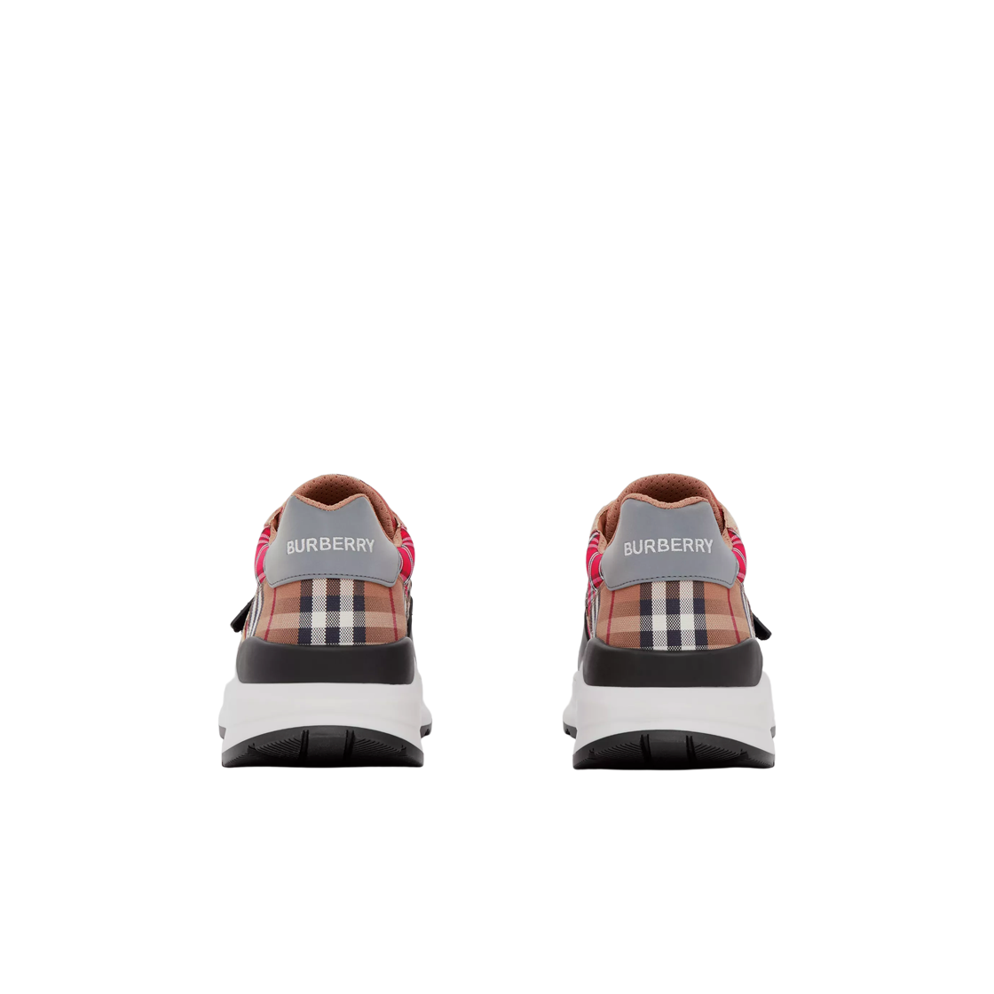 버버리 콘트라스트 체크 레더 스니커즈 멀티컬러(Burberry Contrast Check and Leather Sneakers Multicolour) - 2