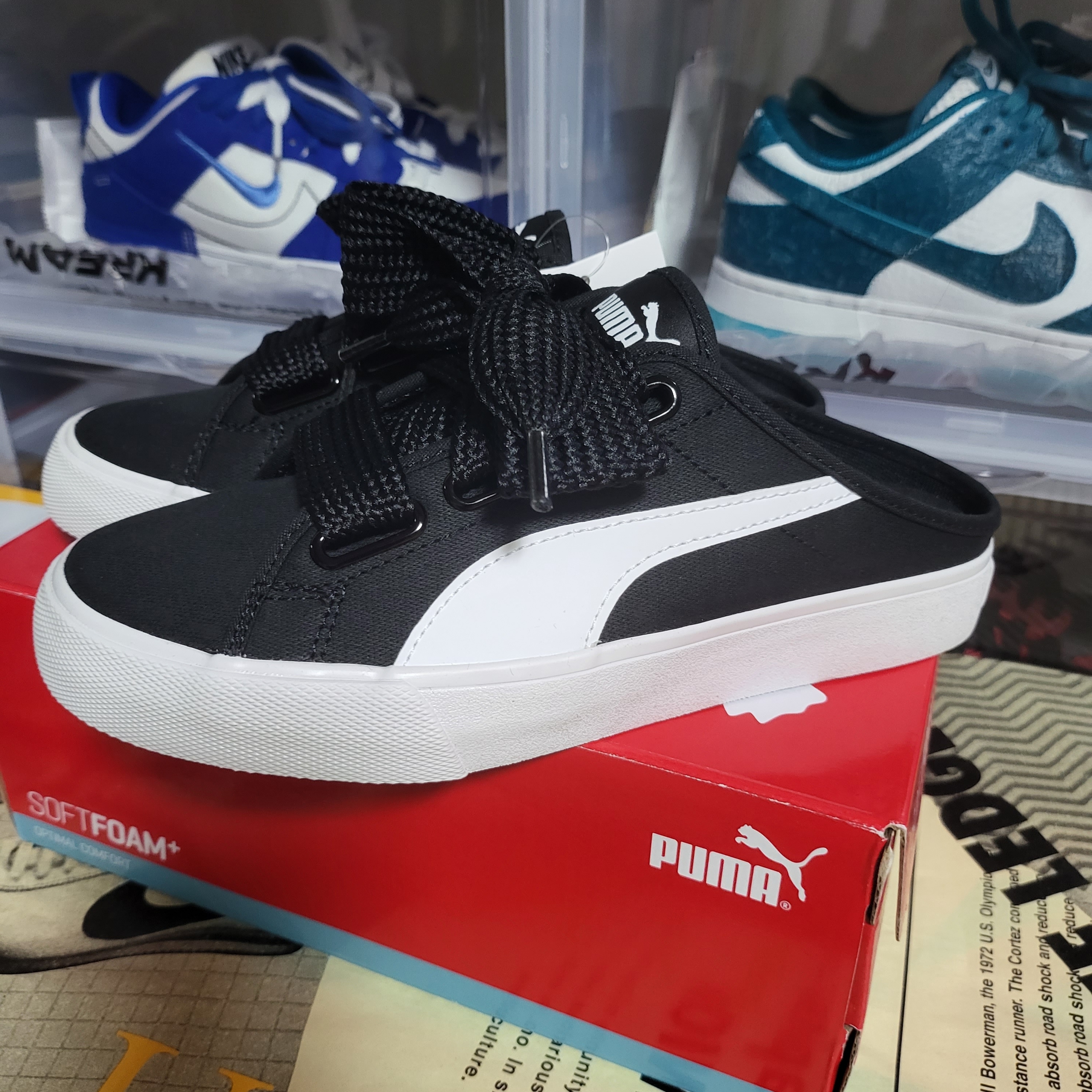 (W) Nike Court Legacy Mule White 착용 스타일 - 2