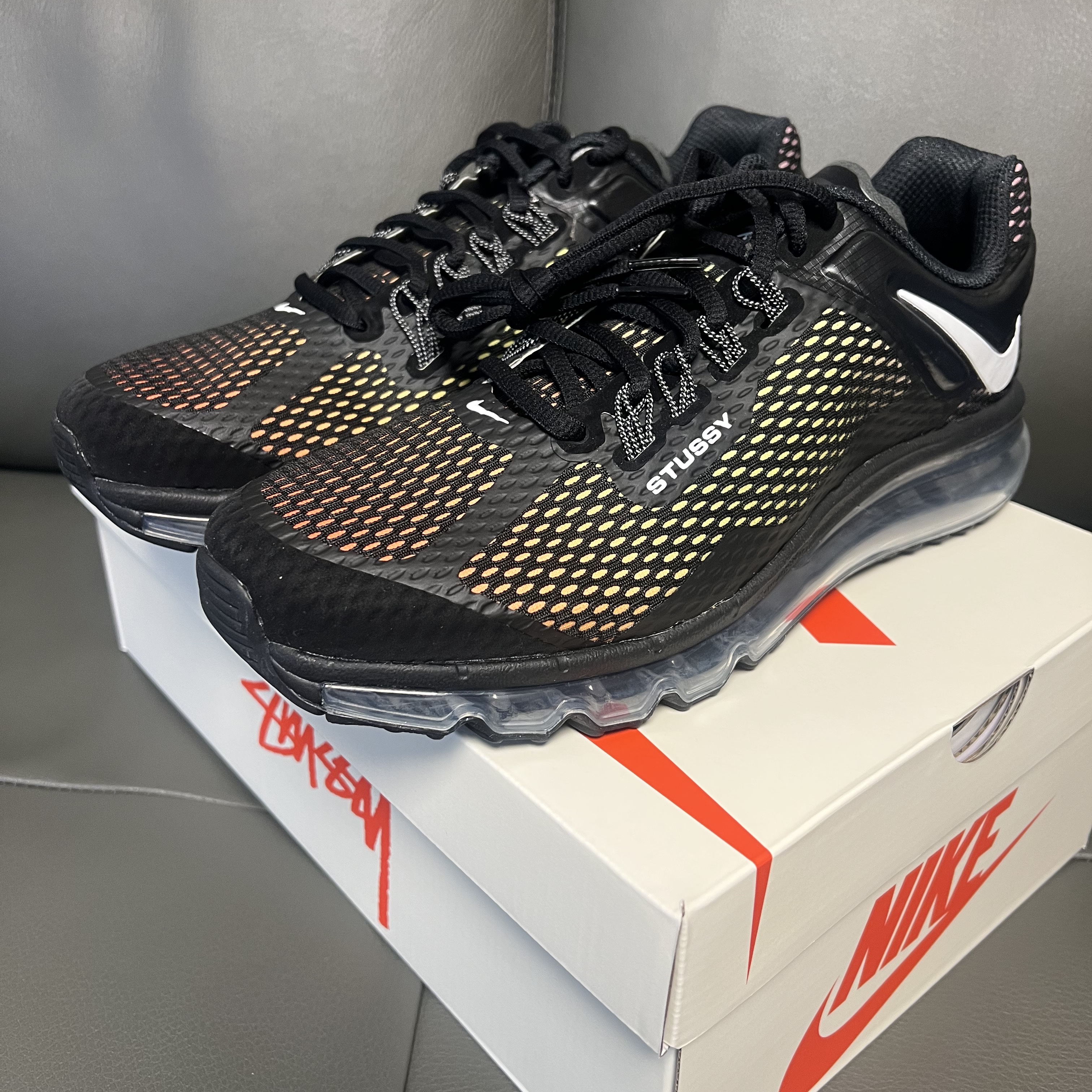 Nike x Stussy Air Max 2013 Black 착용 스타일 - 1