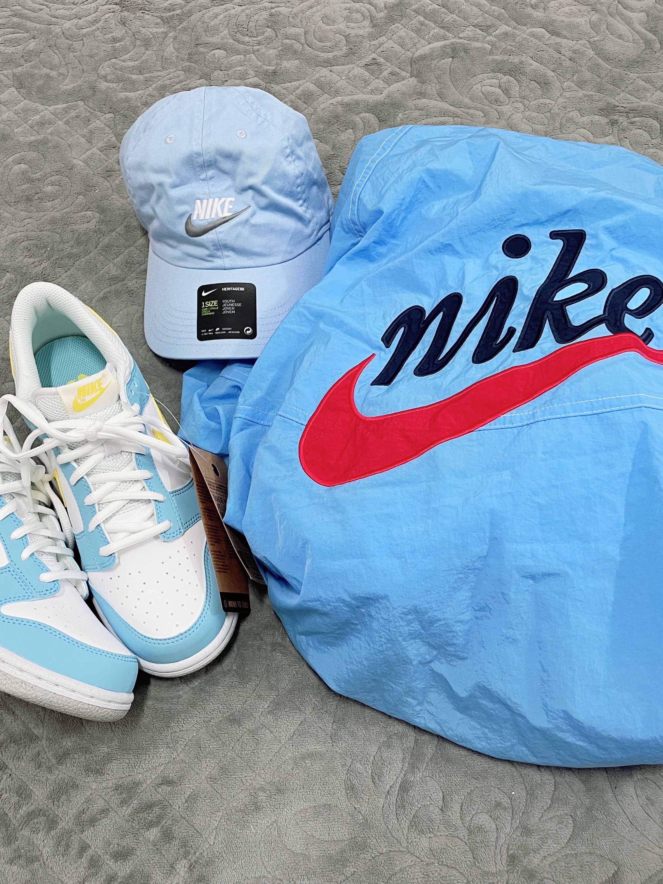 (GS) Nike Dunk Low Next Nature Blue Chill Yellow Strike 착용 스타일 - 5