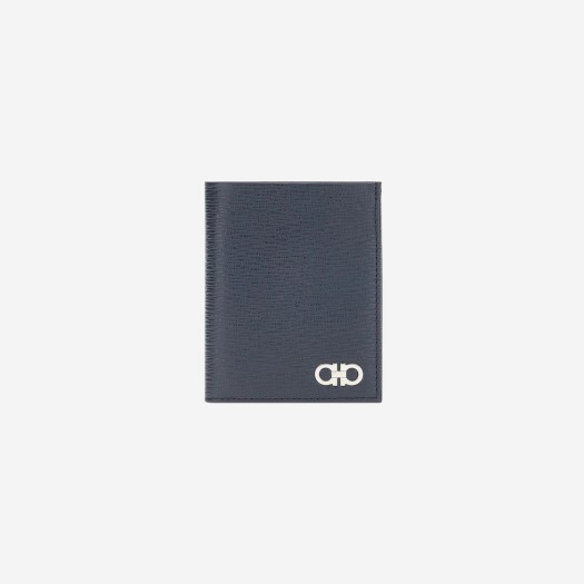 페라가모 간치니 컴팩트 지갑 딥 오션 블랙