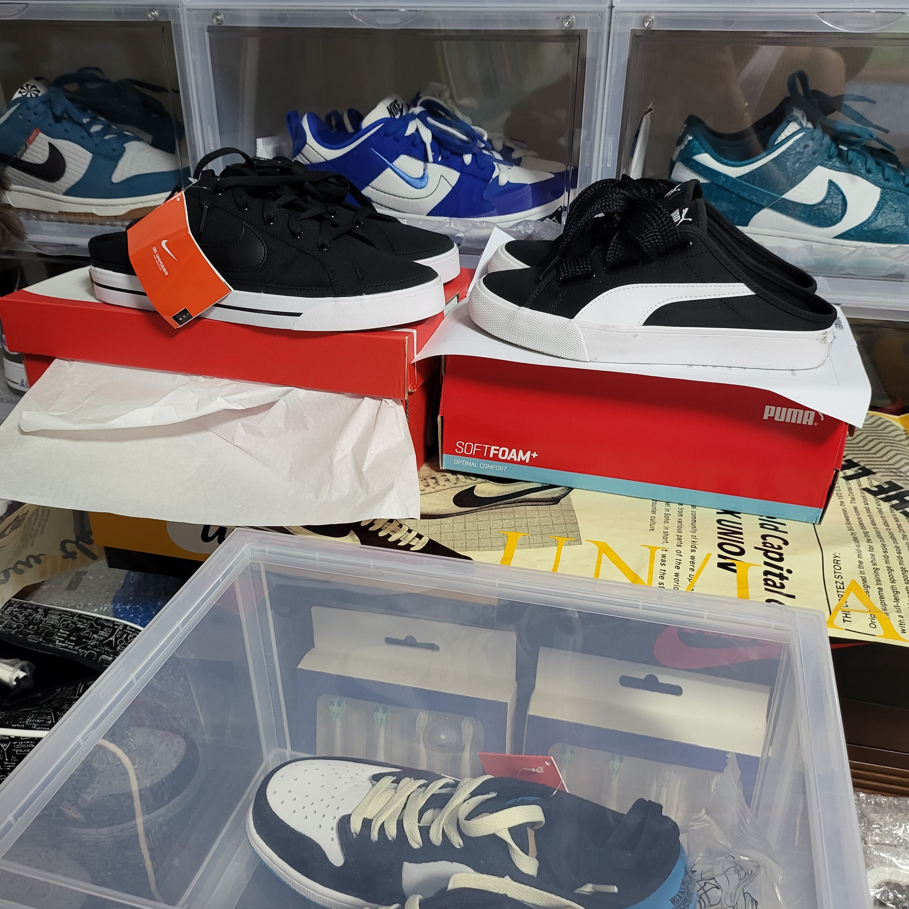 (W) Nike Court Legacy Mule White 착용 스타일 - 3