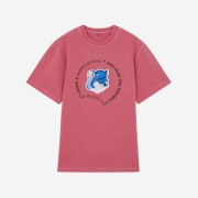 Maison Kitsune x Ader Error Triple Fox Head Logo T-Shirt Pink