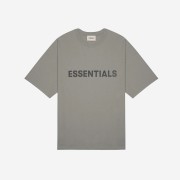 Essentials 3D Silicon Applique Boxy T-Shirt Cement - 20FW