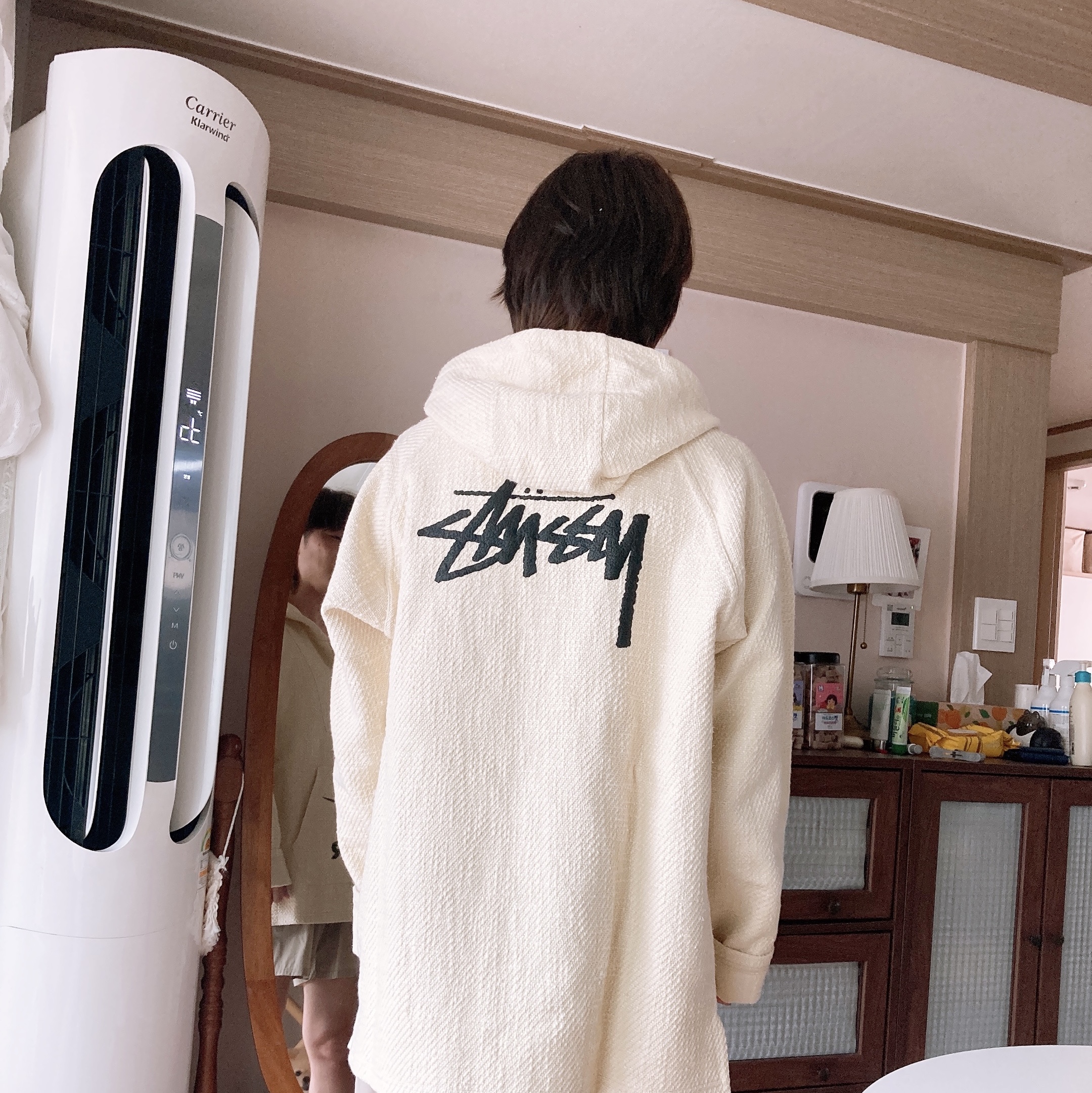 Nike x Stussy NRG Fleece Hemp Pullover Natural 착용 스타일 - 2