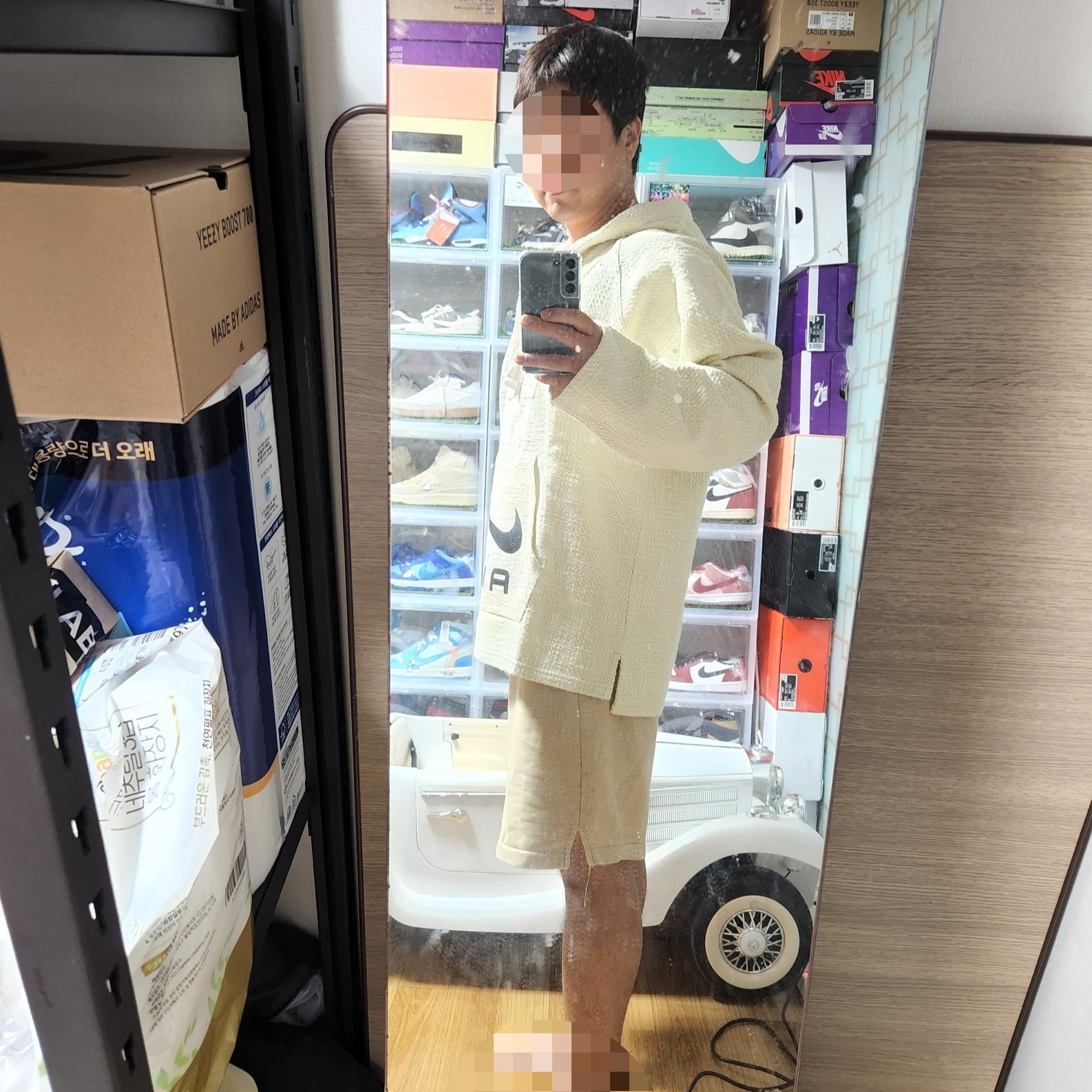Nike x Stussy NRG Fleece Hemp Pullover Natural 착용 스타일 - 2