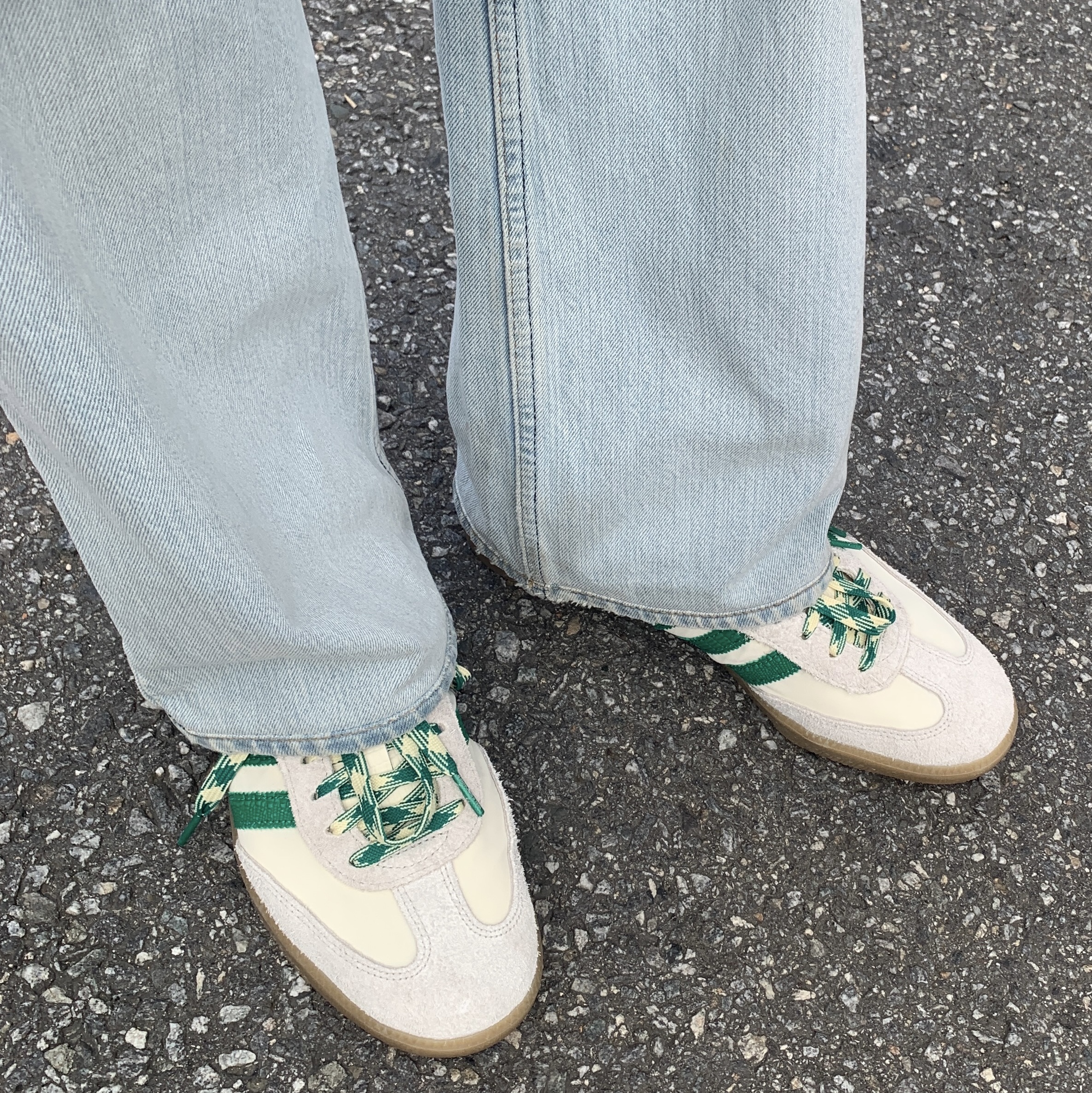 Adidas x Wales Bonner Samba Cream Green 착용 스타일