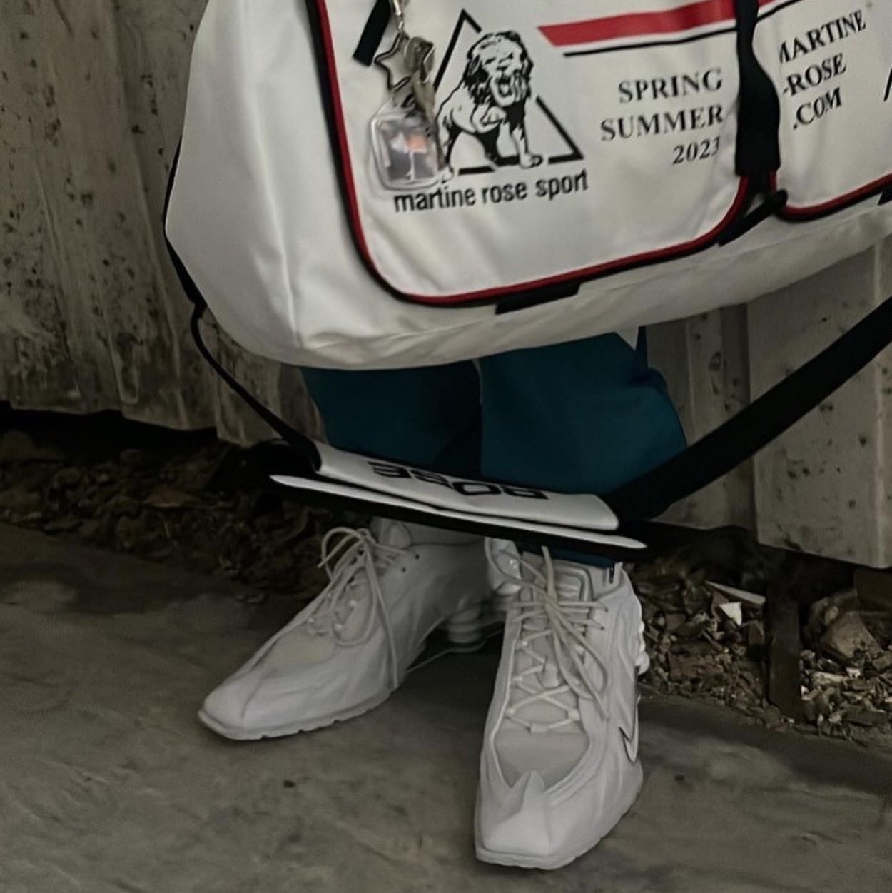 Nike x Martine Rose Shox MR4 White 착용 스타일