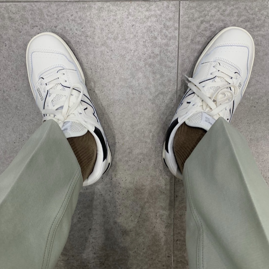New Balance 550 White Grey - D Standard 착용 스타일