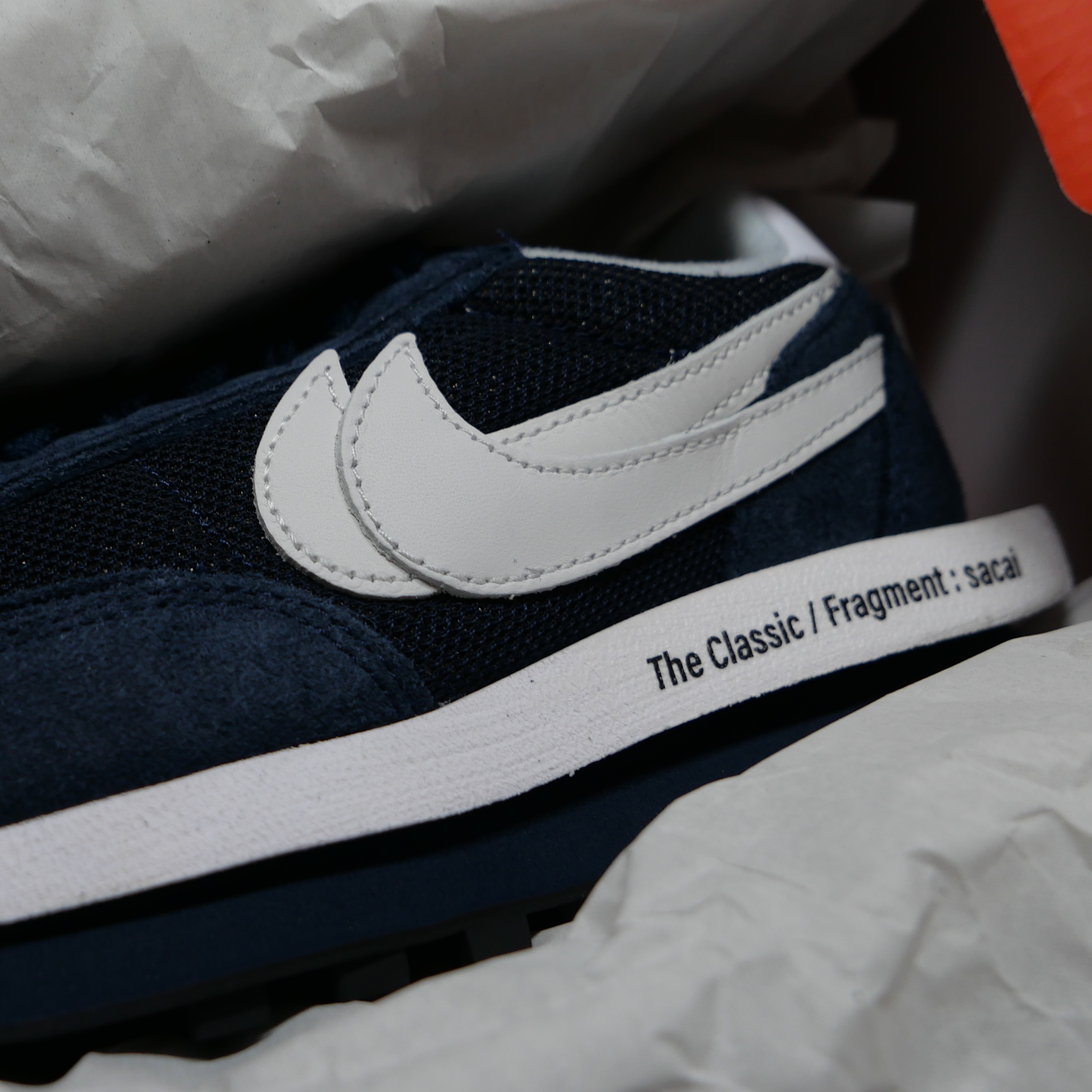 Nike x Sacai x Fragment LDWaffle Blackened Blue 착용 스타일 - 5