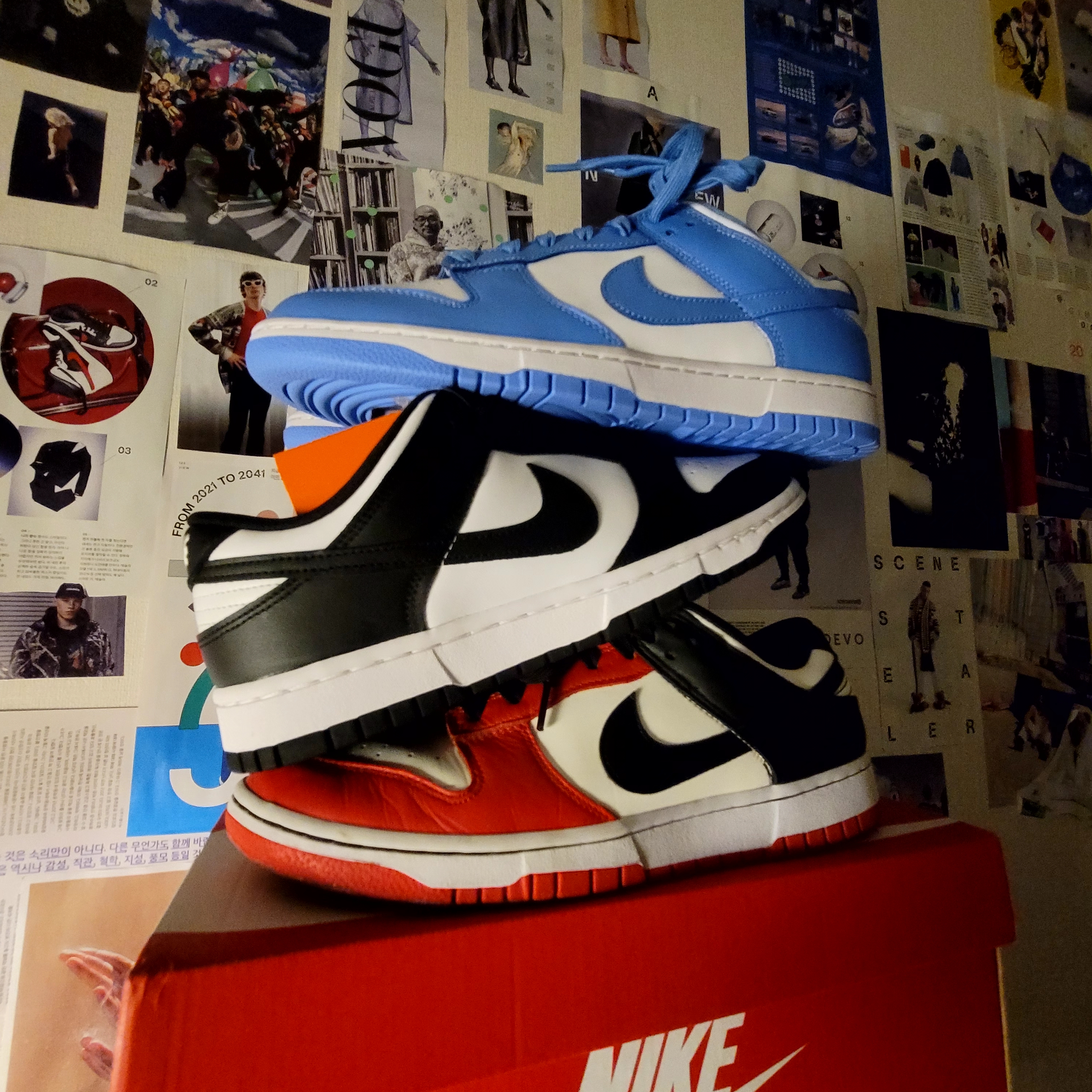Nike x NBA Dunk Low Retro EMB Black and Chile Red, Nike Dunk Low Retro Black 착용 스타일