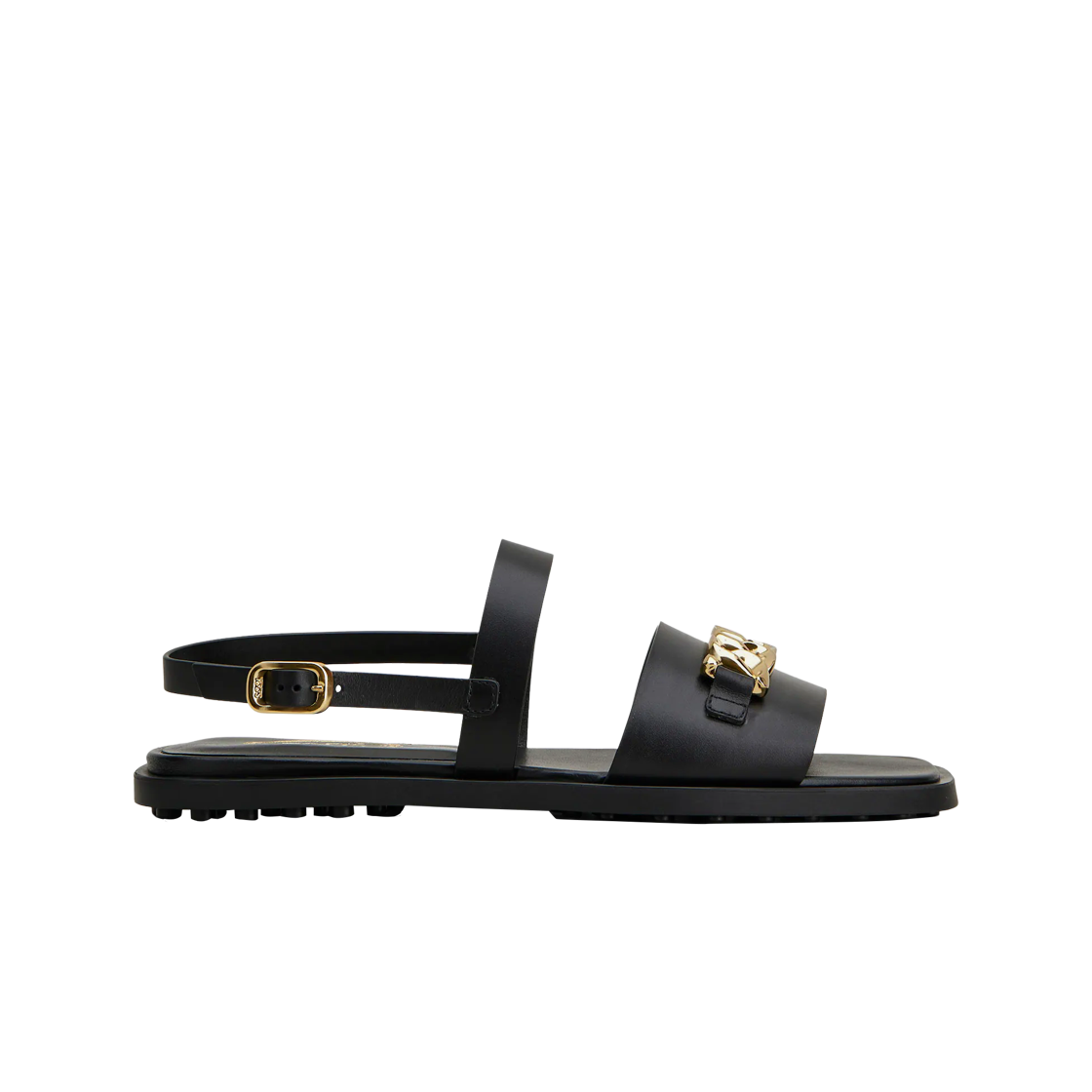 (W) 토즈 레더 샌들 블랙((W) Tod's Leather Sandals Black)