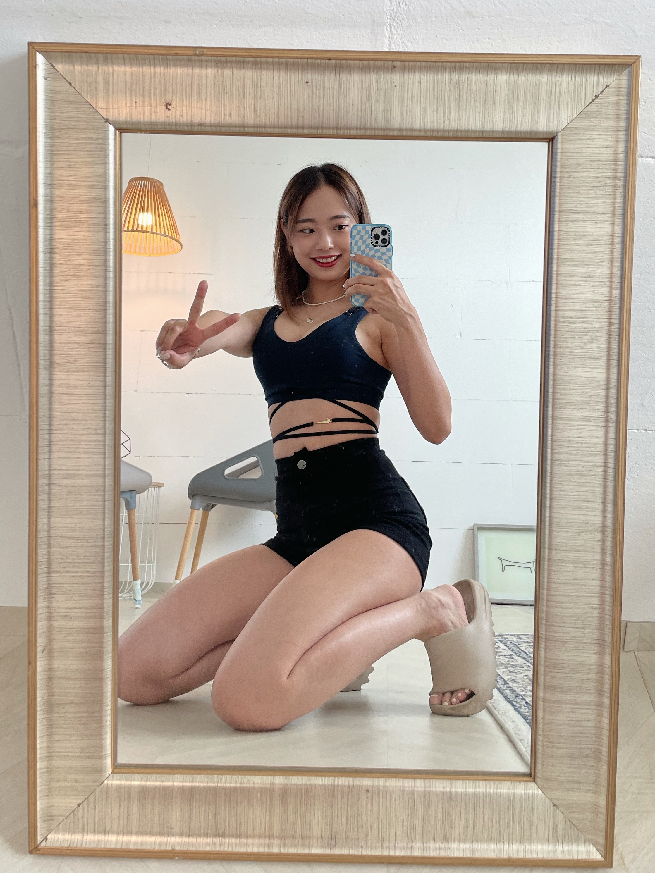 (W) Nike x Jacquemus NRG Light Support Sports Bra Dark Obsidian - Asia, Adidas Yeezy Slide Pure - Re-Release Ver. 착용 스타일 - 2