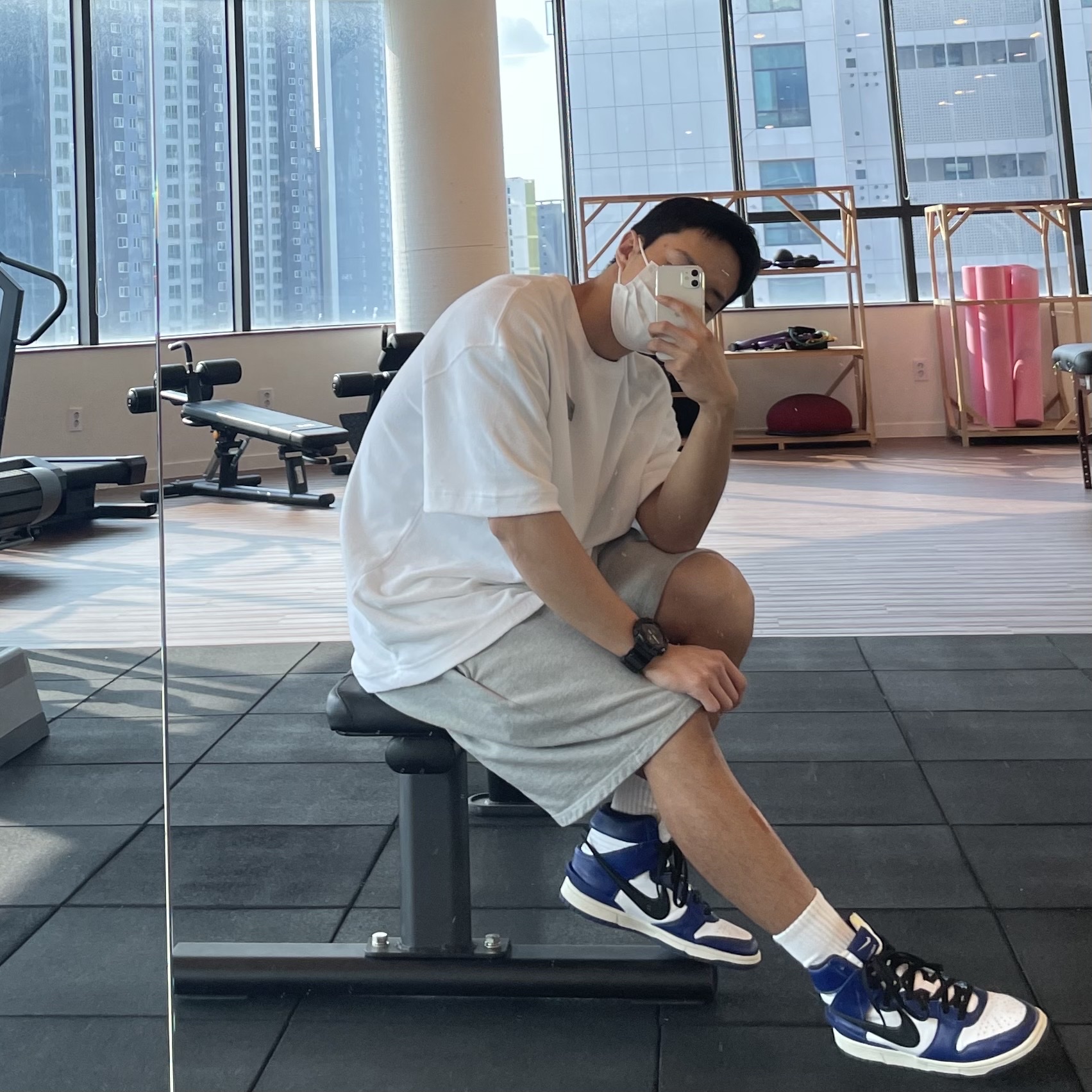 Nike x Ambush Dunk High Deep Royal Blue 착용 스타일