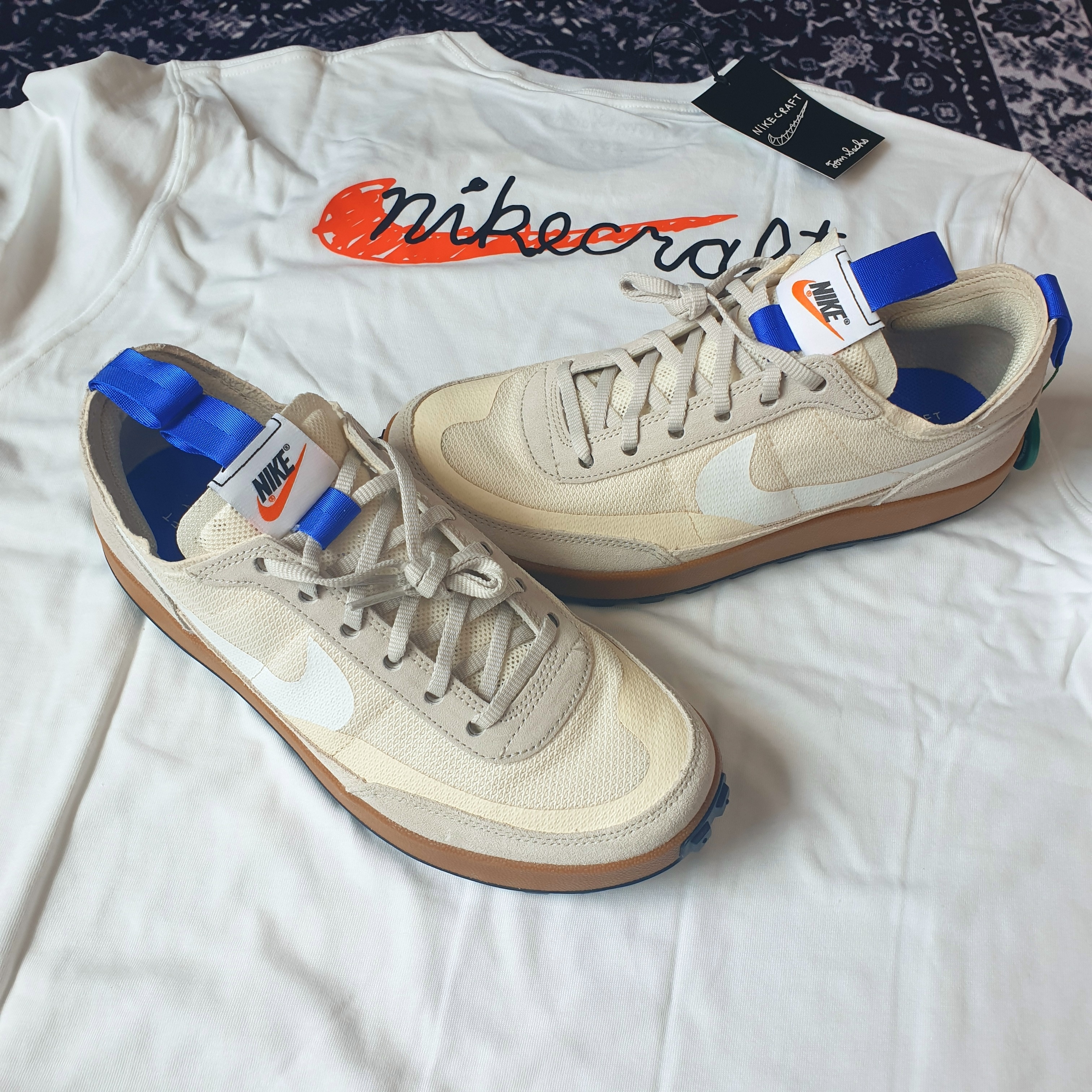 Nike x Tom Sachs General Purpose Shoe Light Cream, Nike x Tom Sachs Nikecraft Studio T-Shirt White 착용 스타일