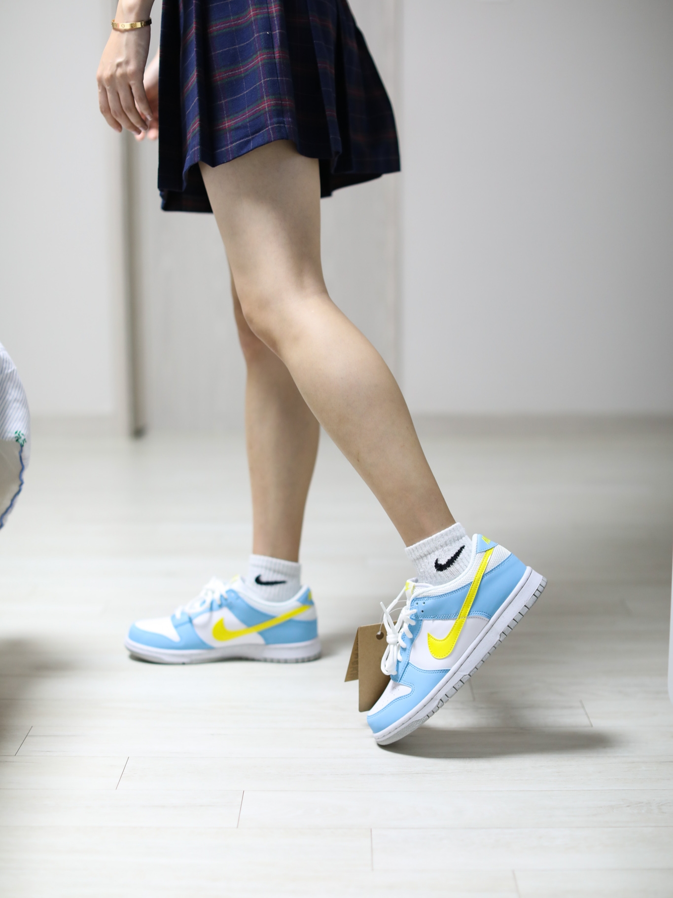 (GS) Nike Dunk Low Next Nature Blue Chill Yellow Strike 착용 스타일