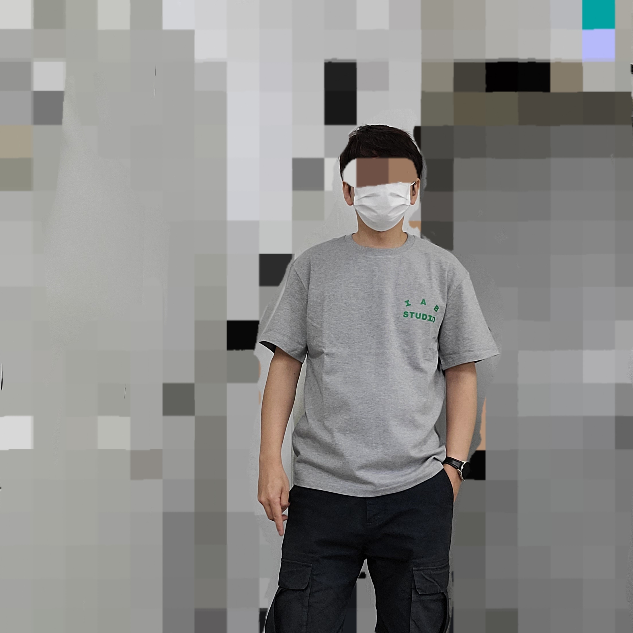 IAB Studio T-Shirt Gray Green - 22FW 착용 스타일