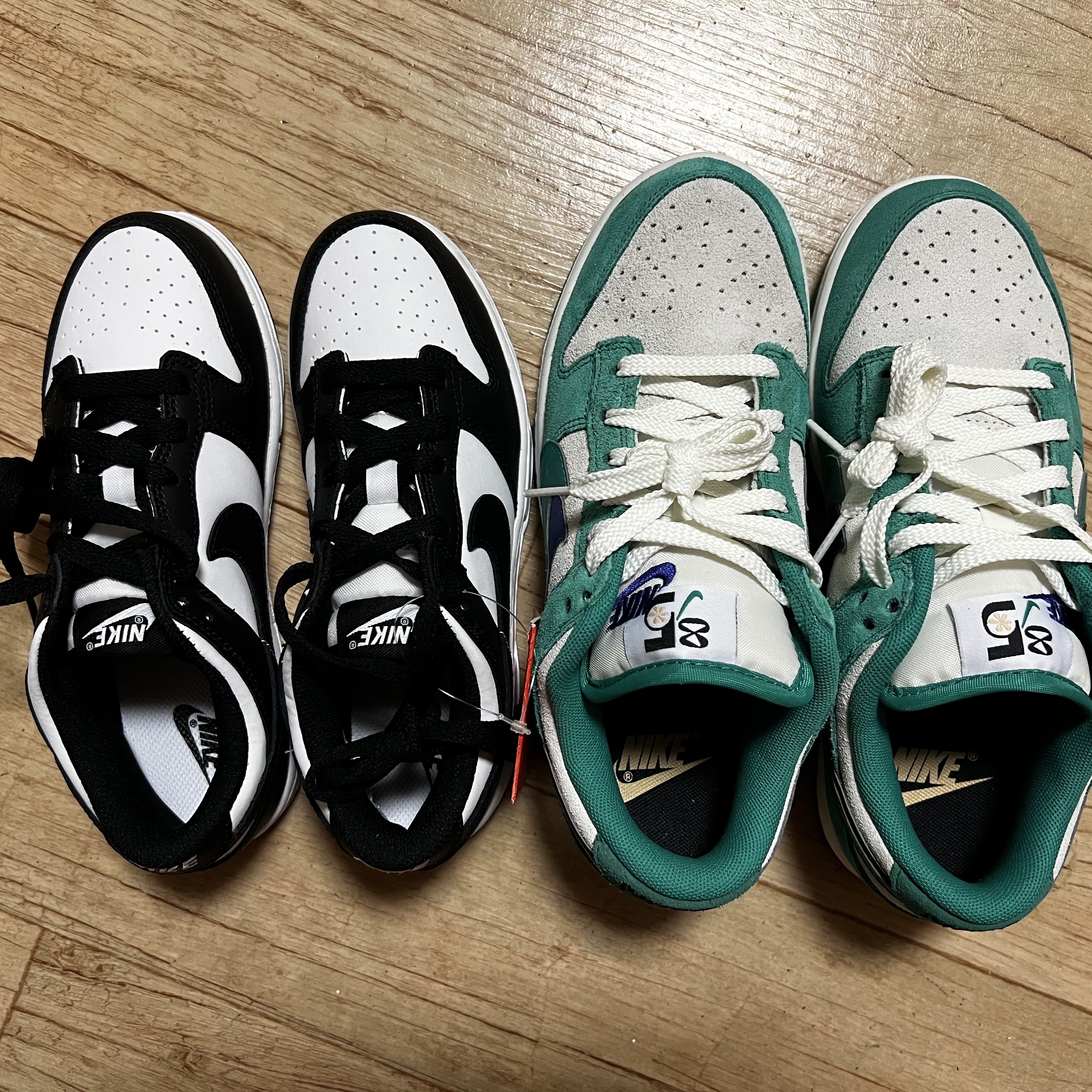 (W) Nike Dunk Low SE 85 Neptune Green and Sail 착용 스타일 - 1