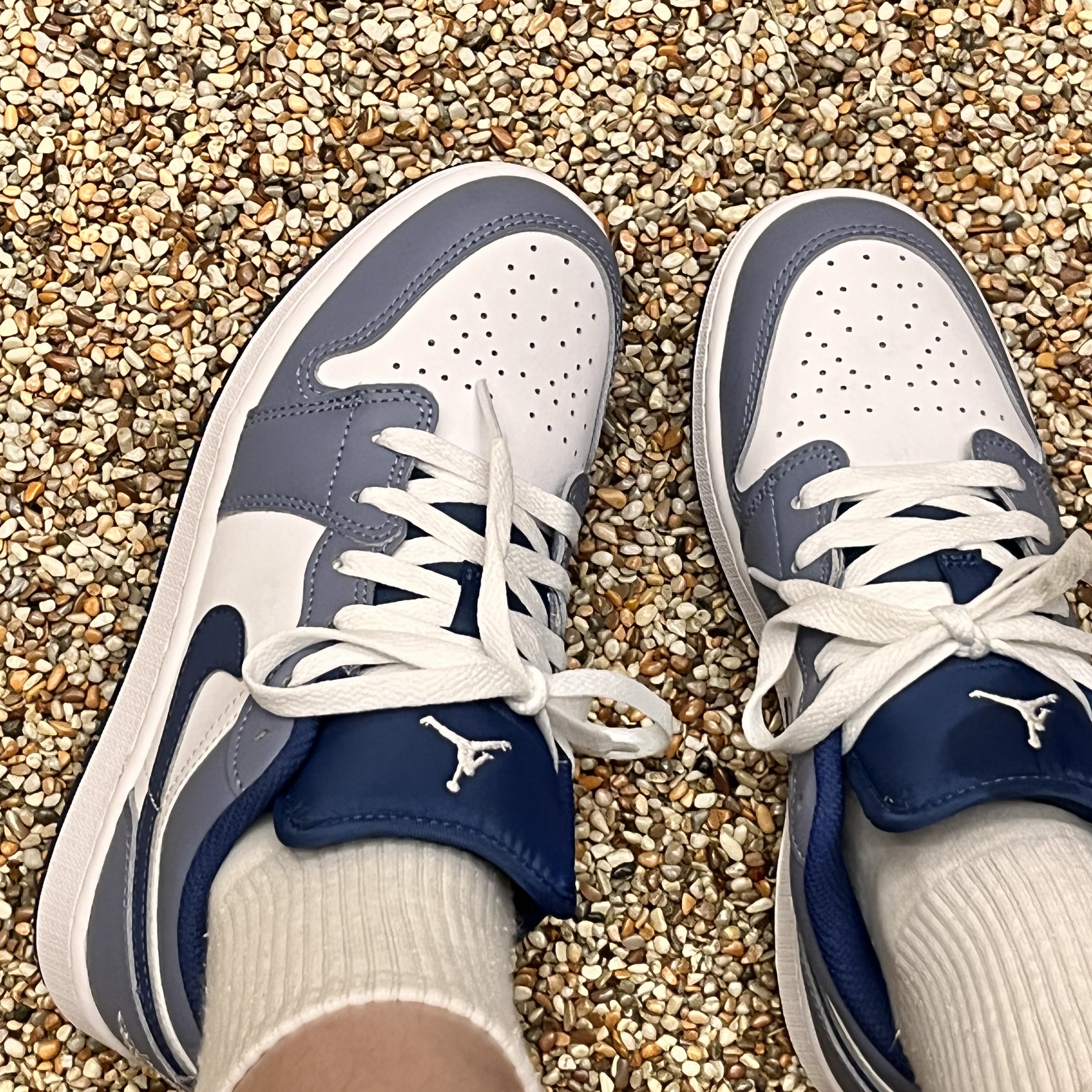 (GS) Jordan 1 Low SE Ashen Slate and Mystic Navy 착용 스타일 - 1