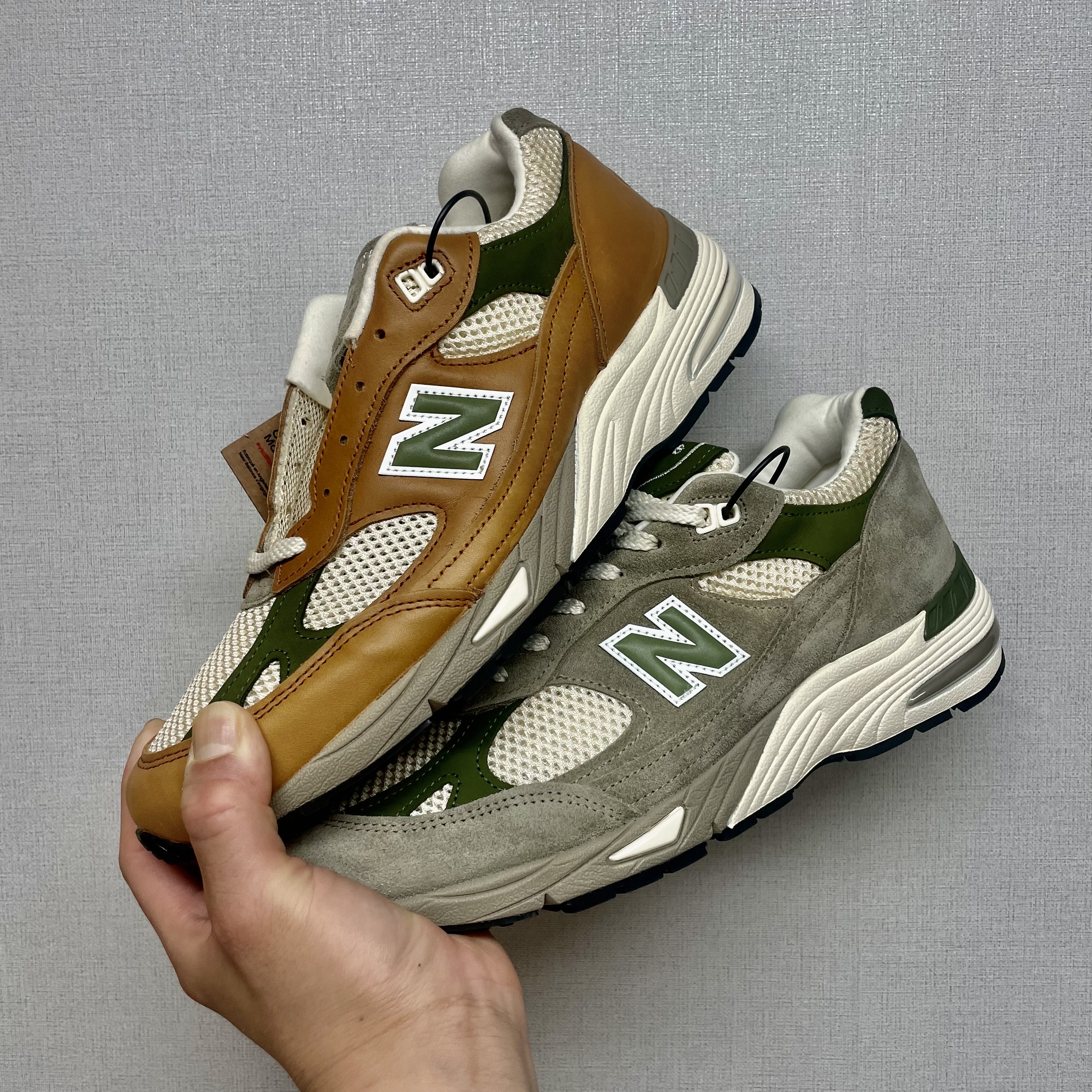New Balance x Aime Leon Dore 991 Made in UK Tan, New Balance x Aime Leon Dore 991 Made in UK Grey 착용 스타일