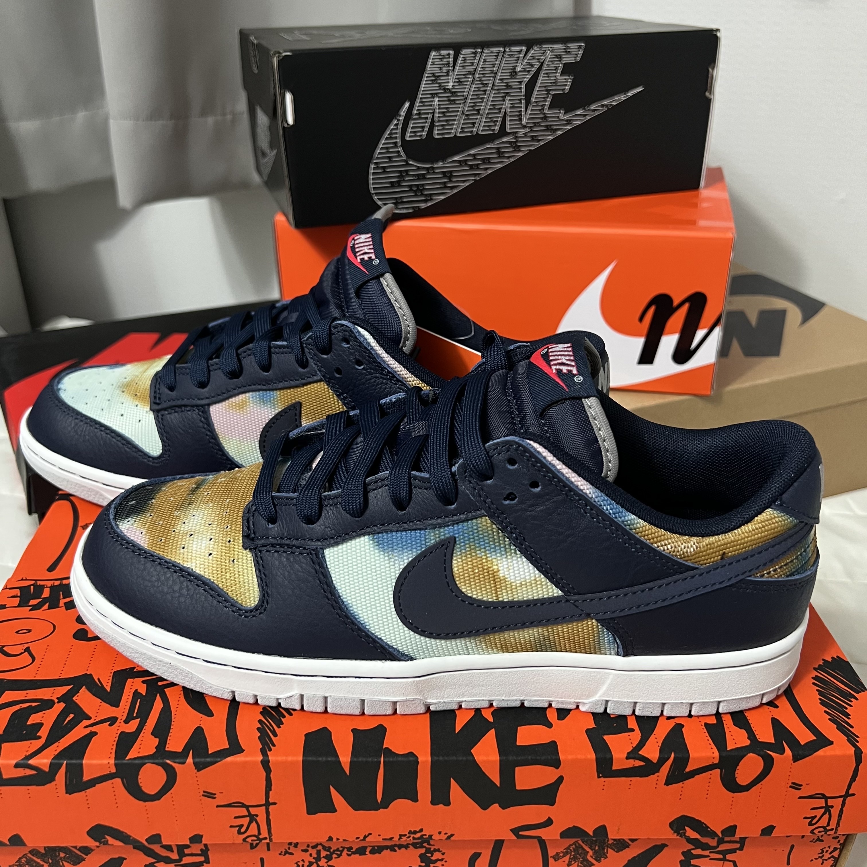 Nike Dunk Low Retro PRM Obsidian Graffiti 착용 스타일 - 1