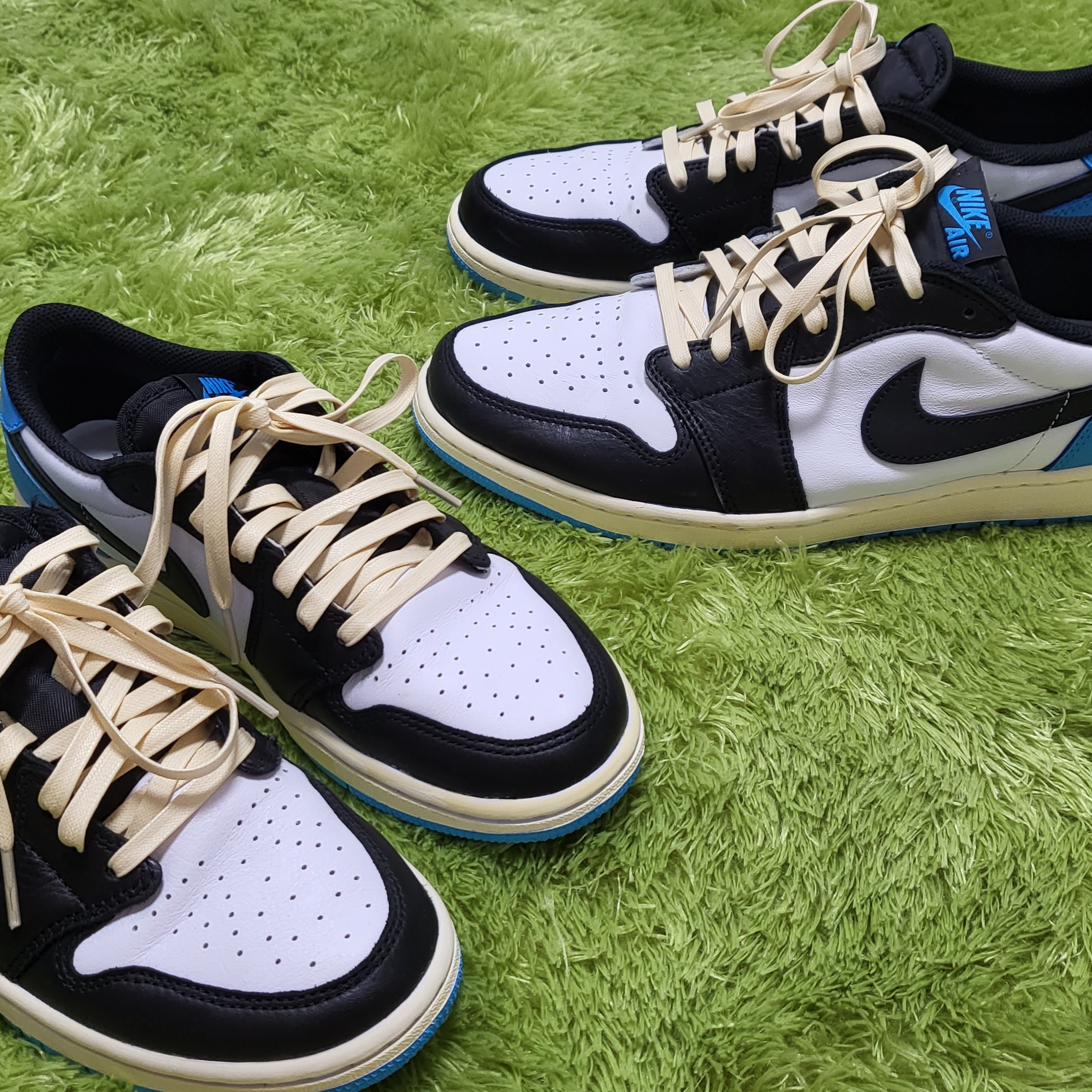 Jordan 1 Retro Low OG Black and Dark Powder Blue, (W) Jordan 1 Retro Low OG Black and Dark Powder Blue 착용 스타일 - 2