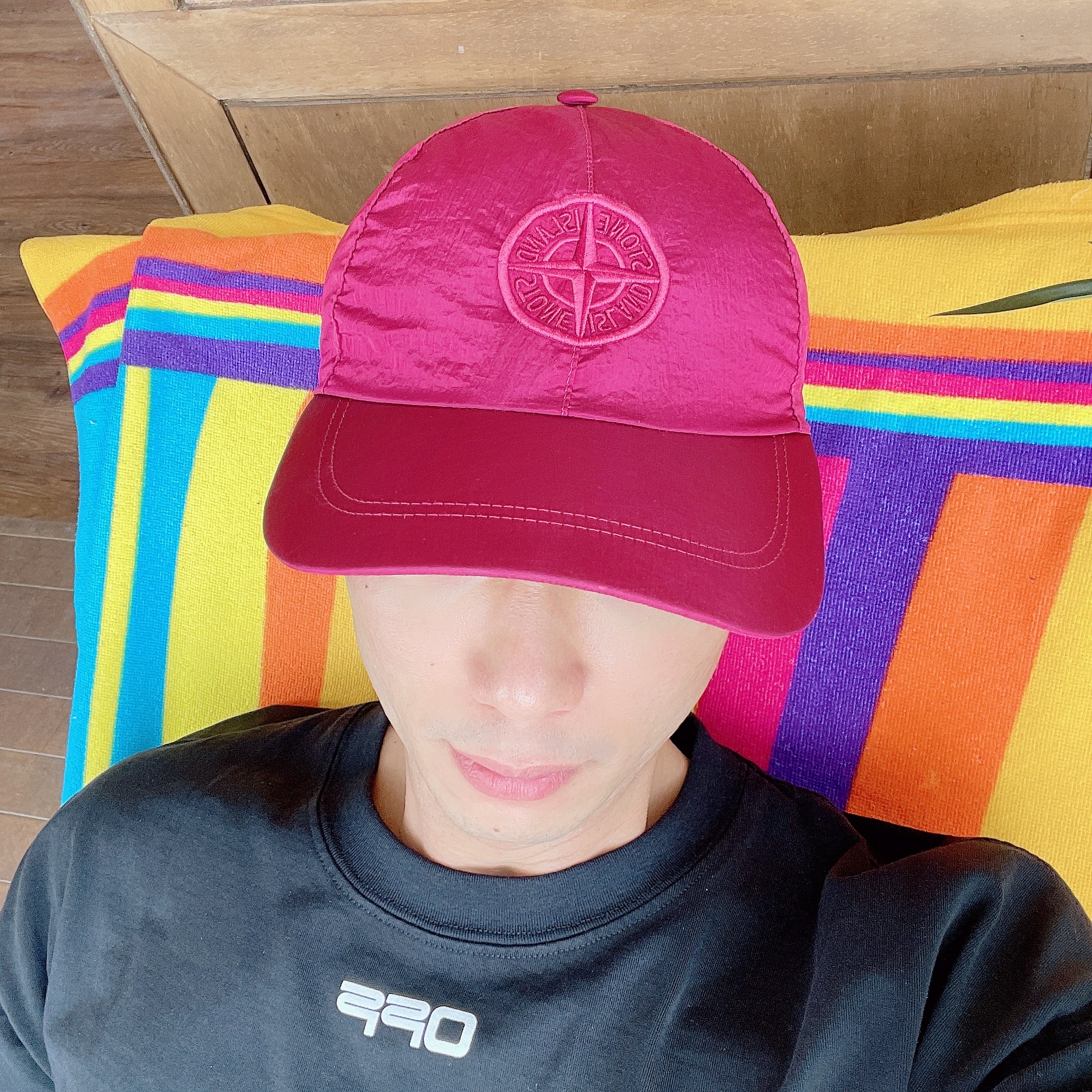 Stone Island 99576 Nylon Metal 6-Panel Cap Cyclamen - 22SS, Nike x Off-White Zoom Fly SP Tulip Pink 착용 스타일 - 2
